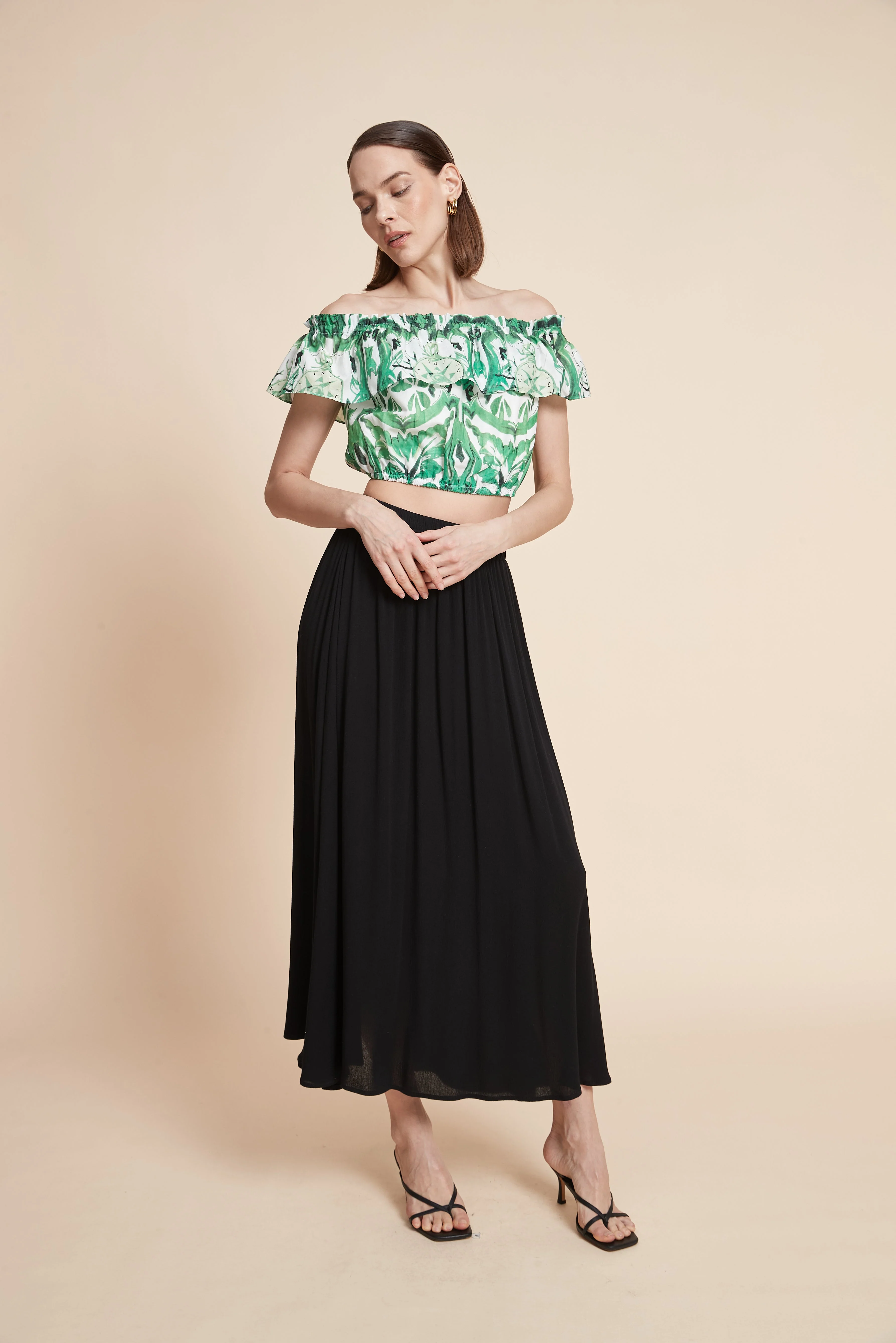 Off-Shoulder Floral Crop Top - Image 4