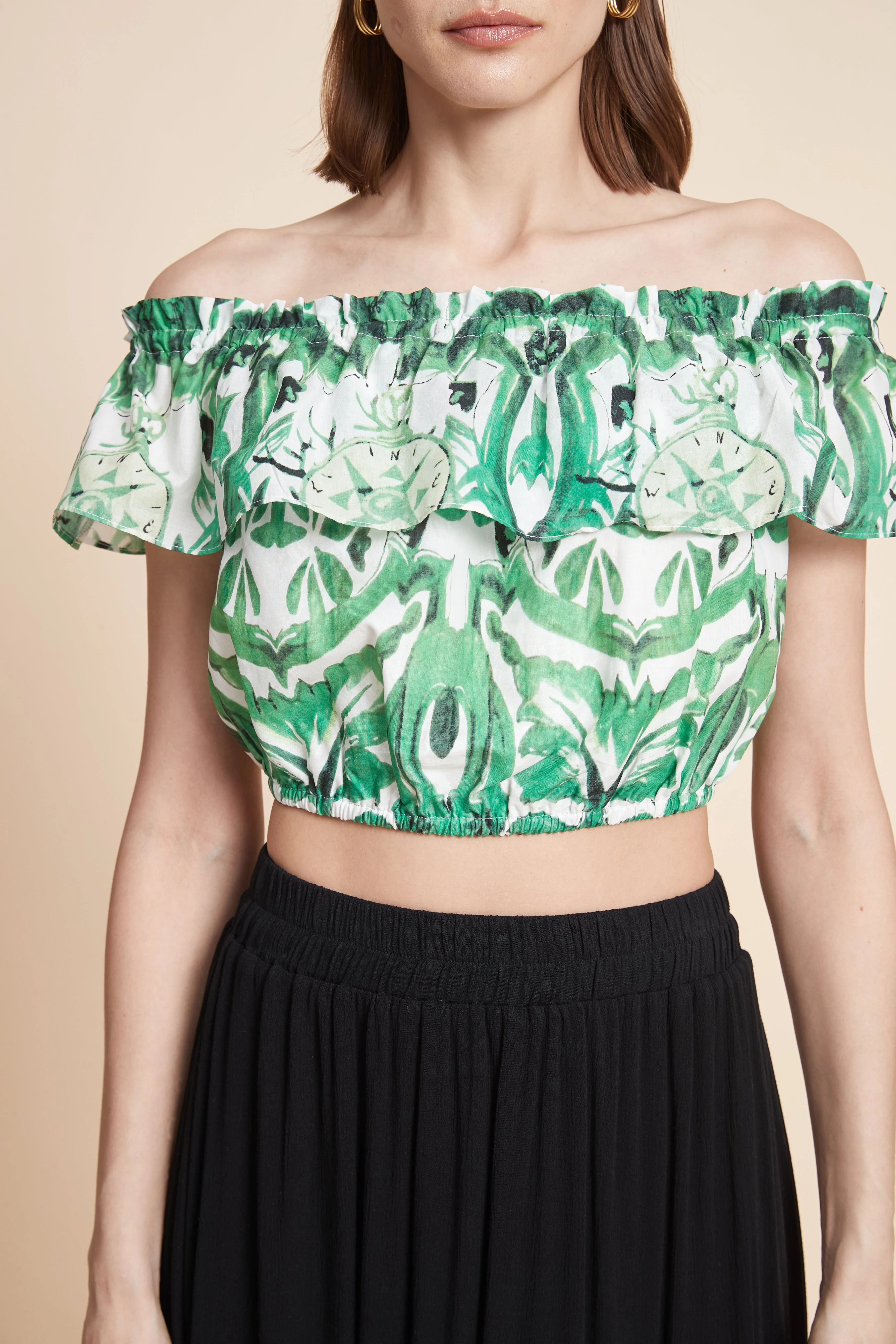 Off-Shoulder Floral Crop Top - Image 5