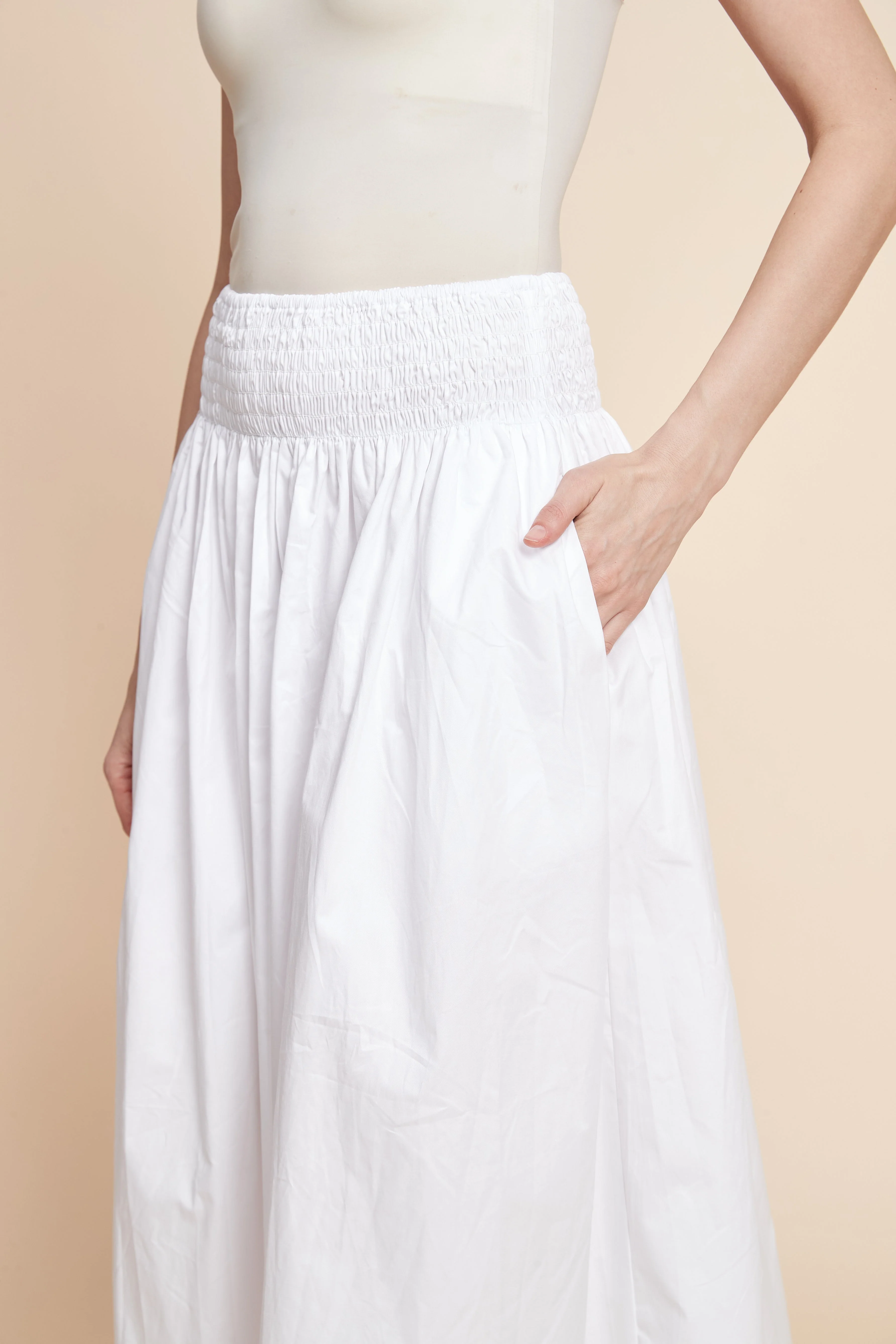 Pleated Plain Midi Skirt - Image 5