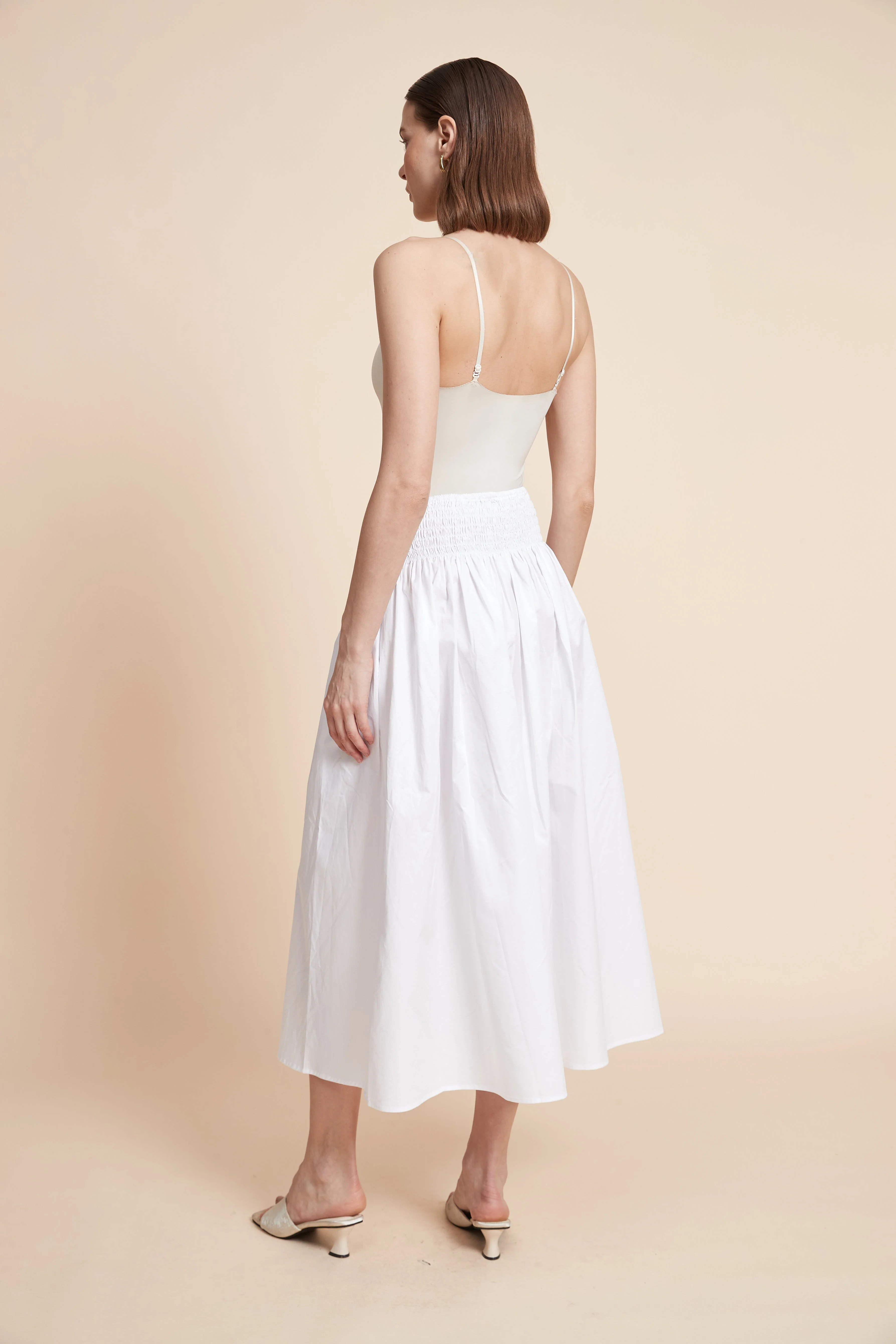 Pleated Plain Midi Skirt - Image 6