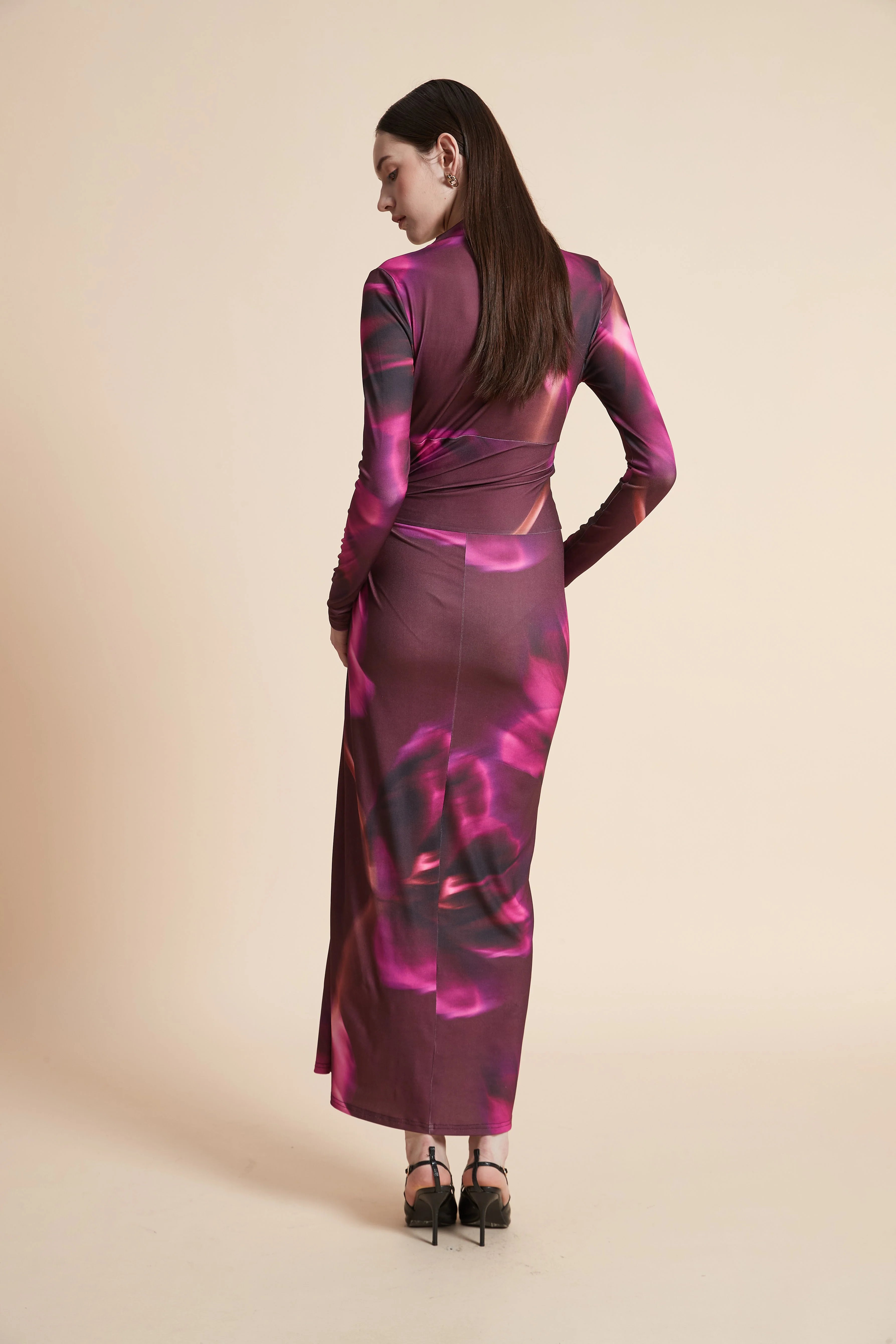 Long Sleeve Printed Maxi Dress - Image 6