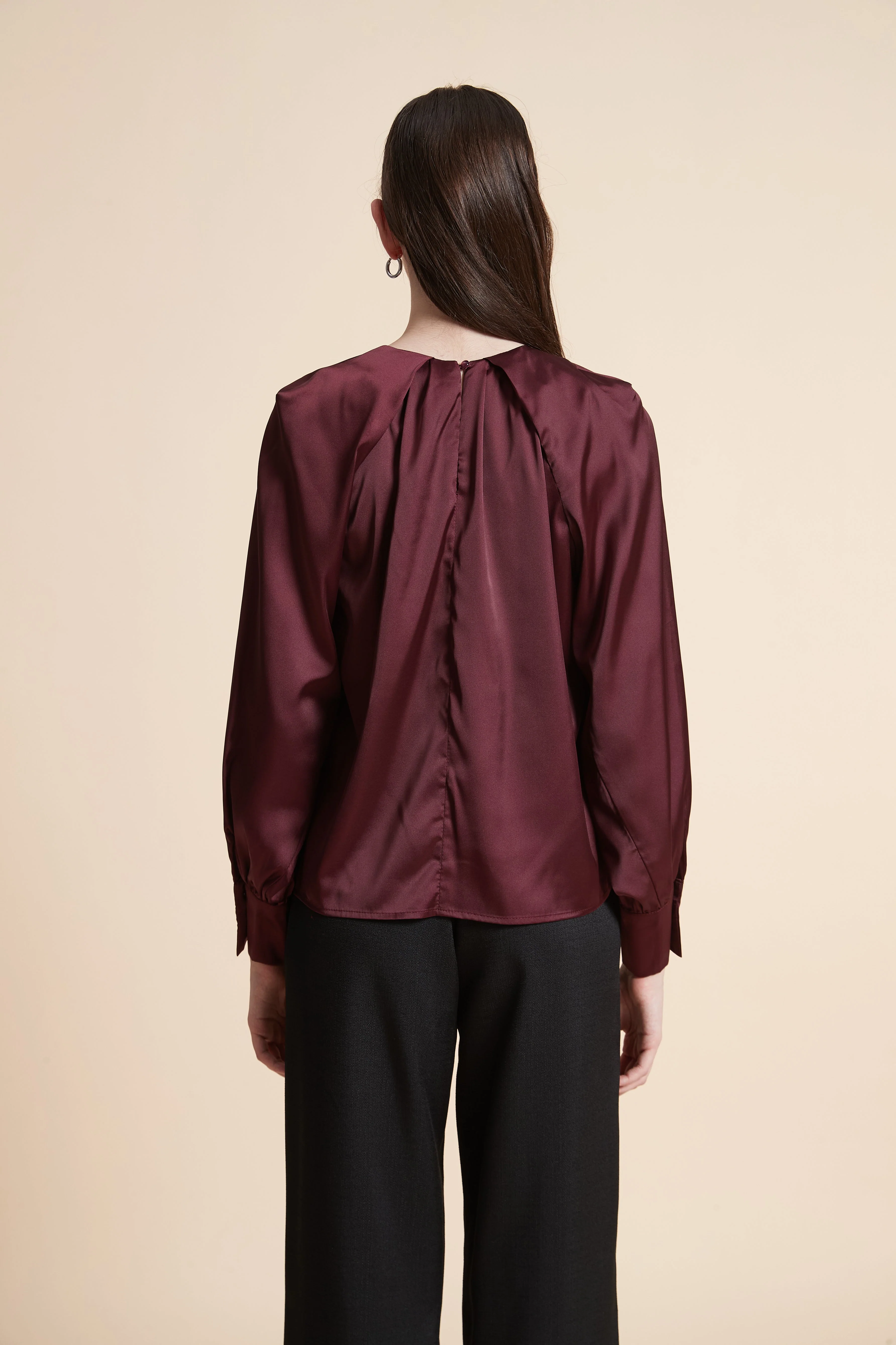 Solid Long Sleeve Blouse - Image 6