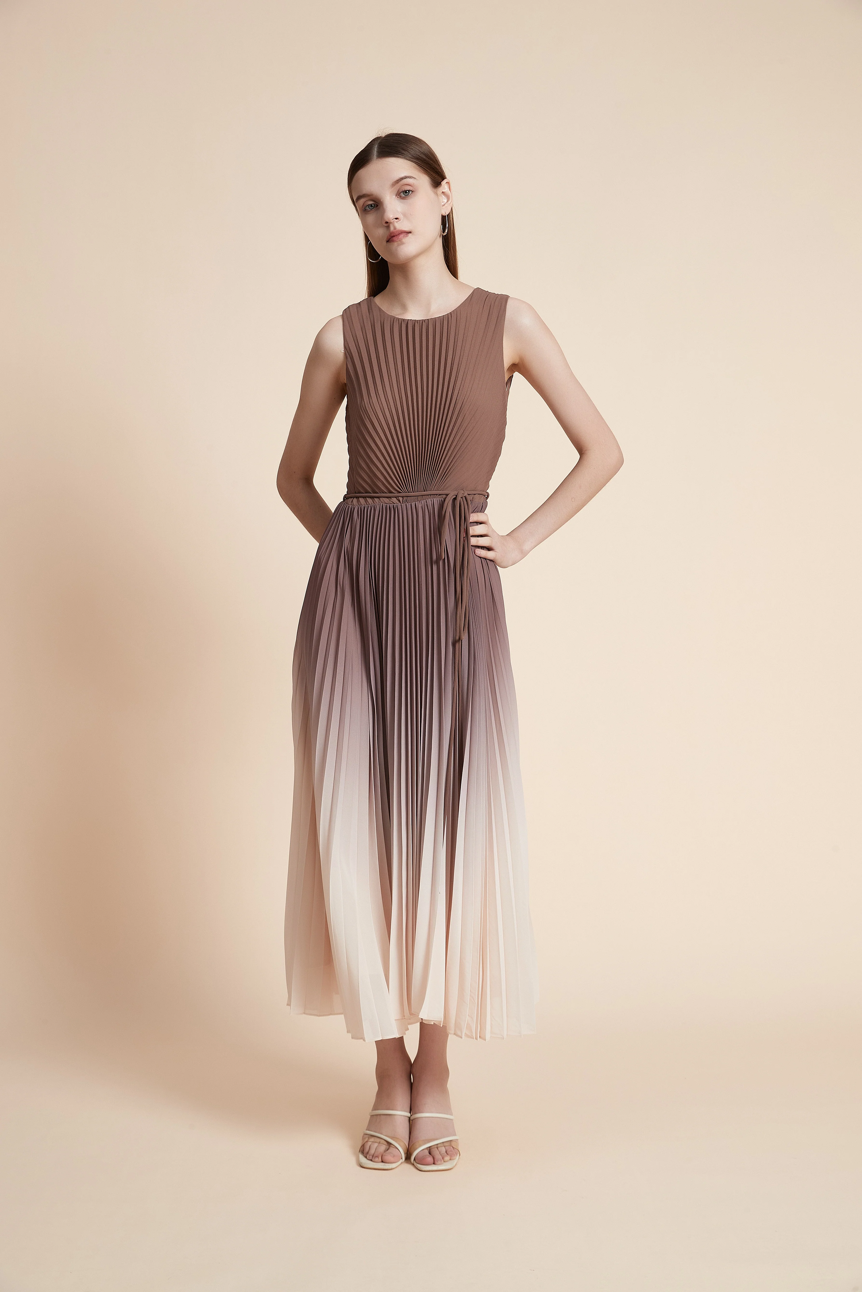 Pleated Midi Dress