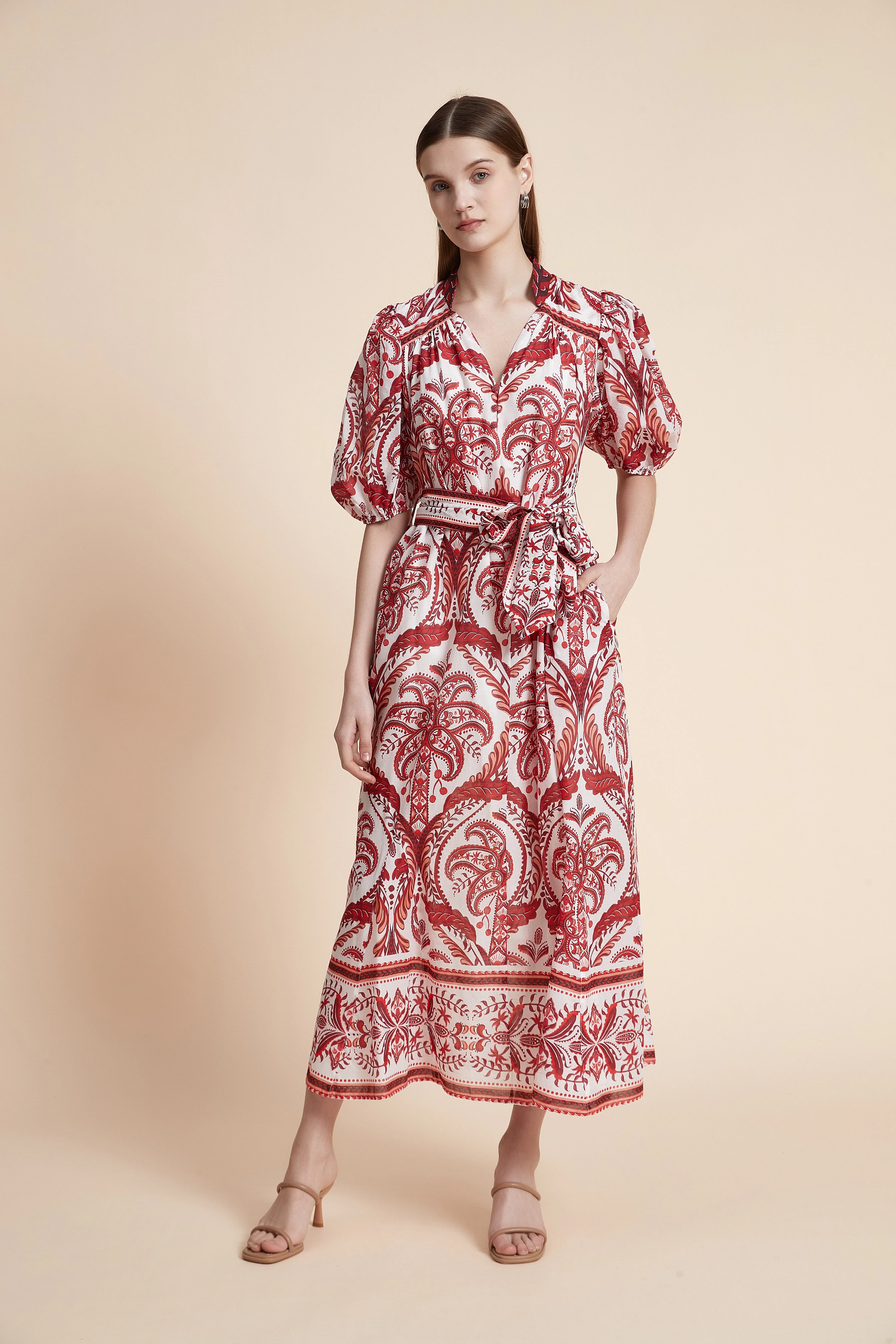 Printed Short Sleeve Maxi Dress - Image 2