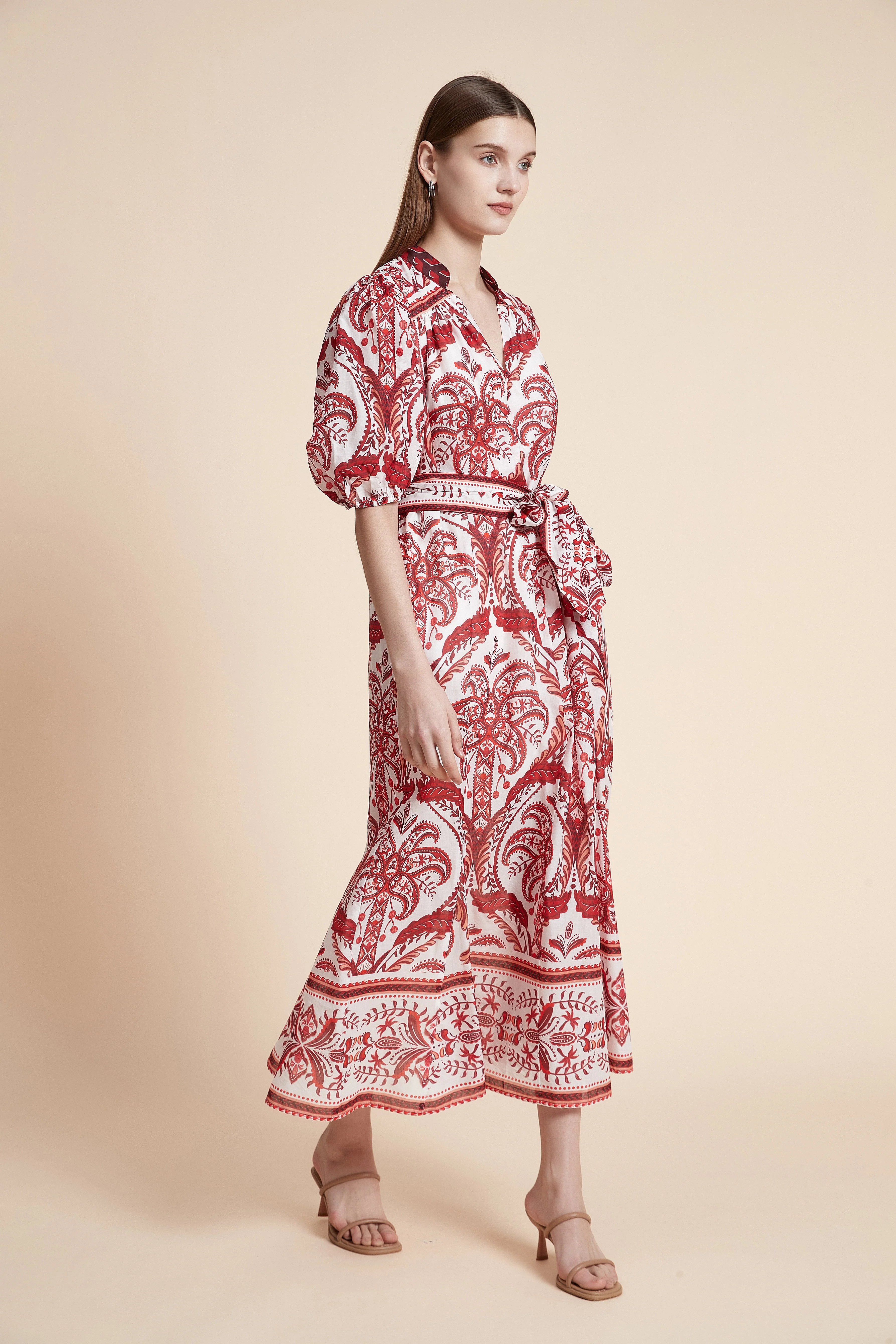 Printed Short Sleeve Maxi Dress - Image 4