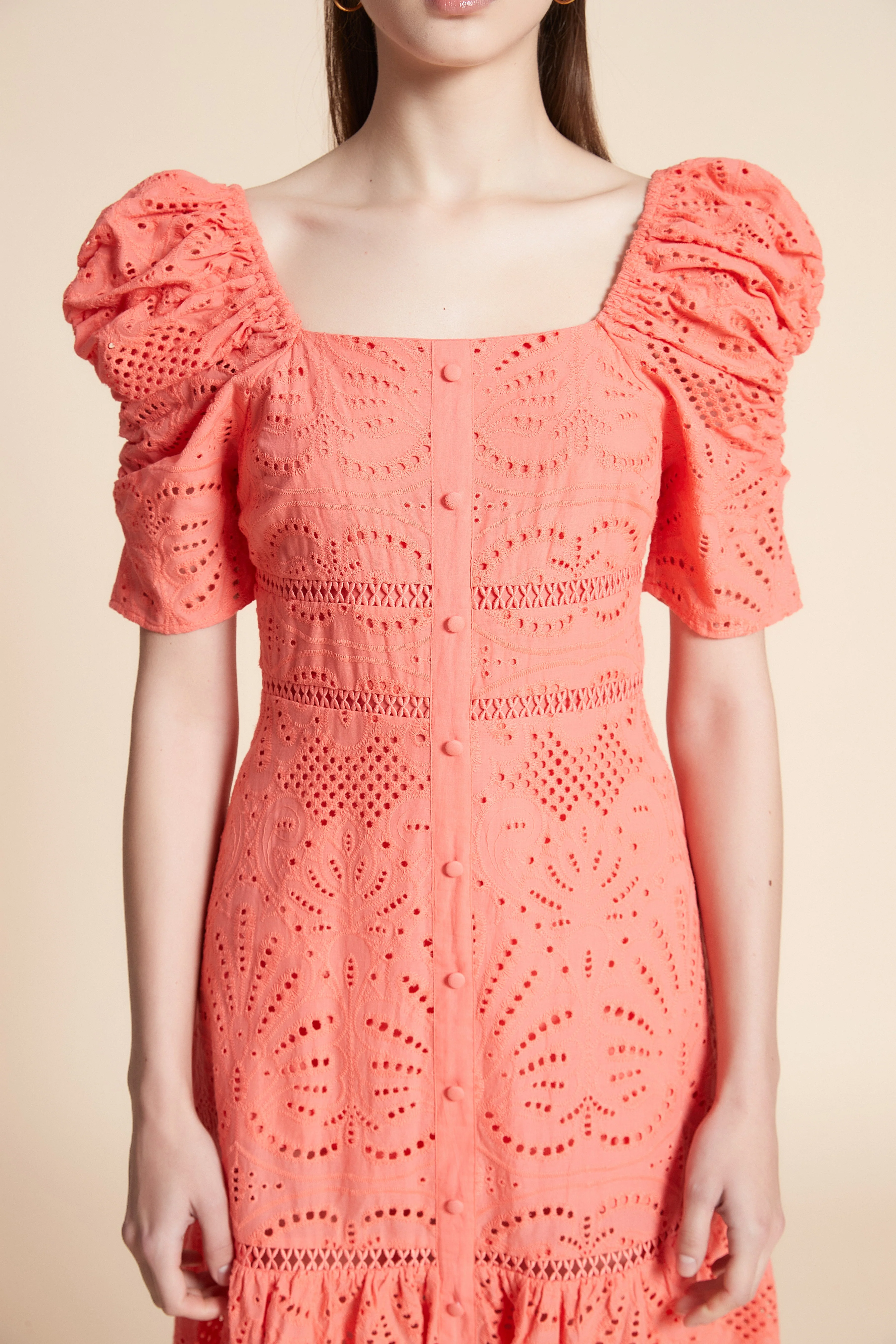 Short Sleeve Lace Midi Dress - Image 5