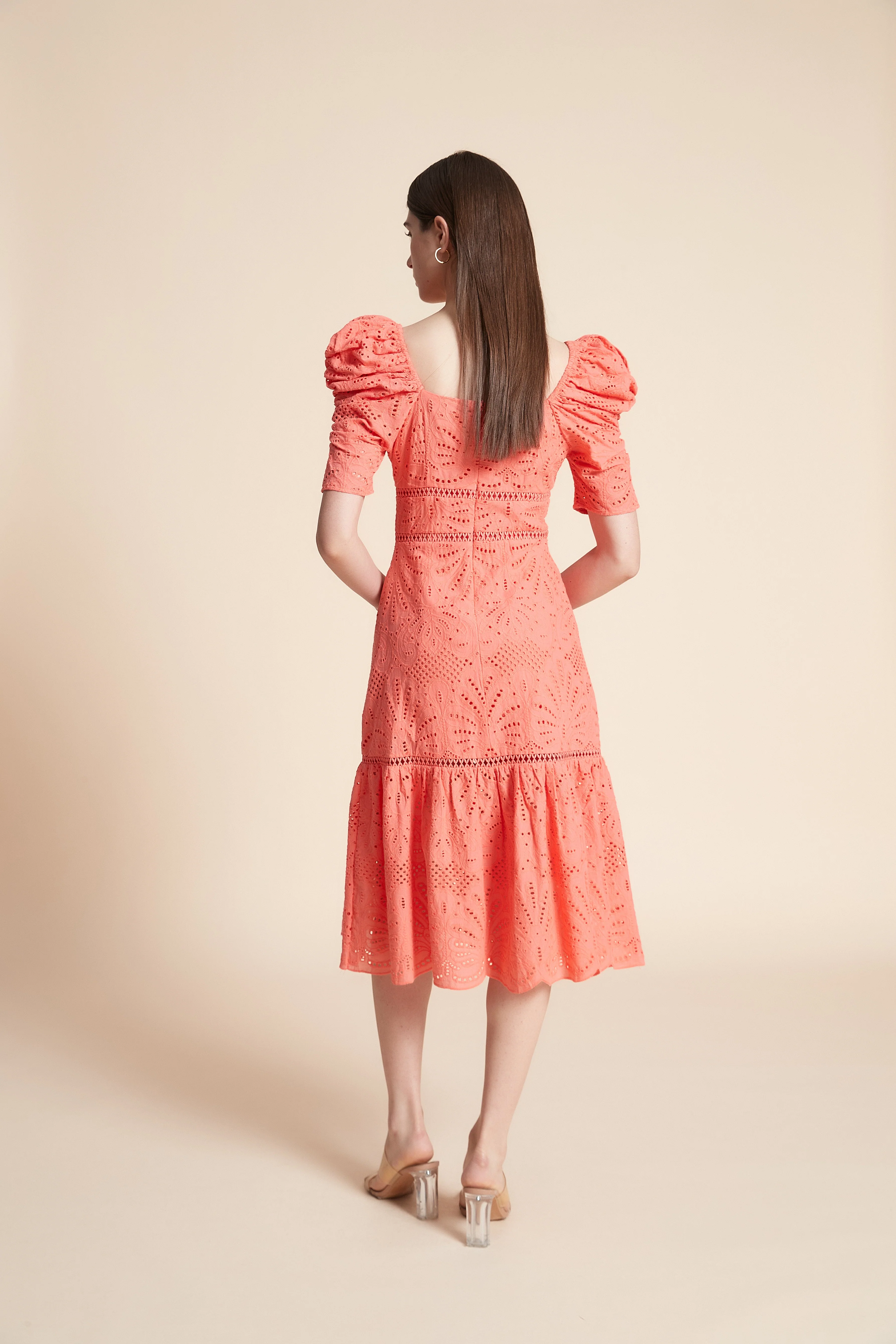 Short Sleeve Lace Midi Dress - Image 7
