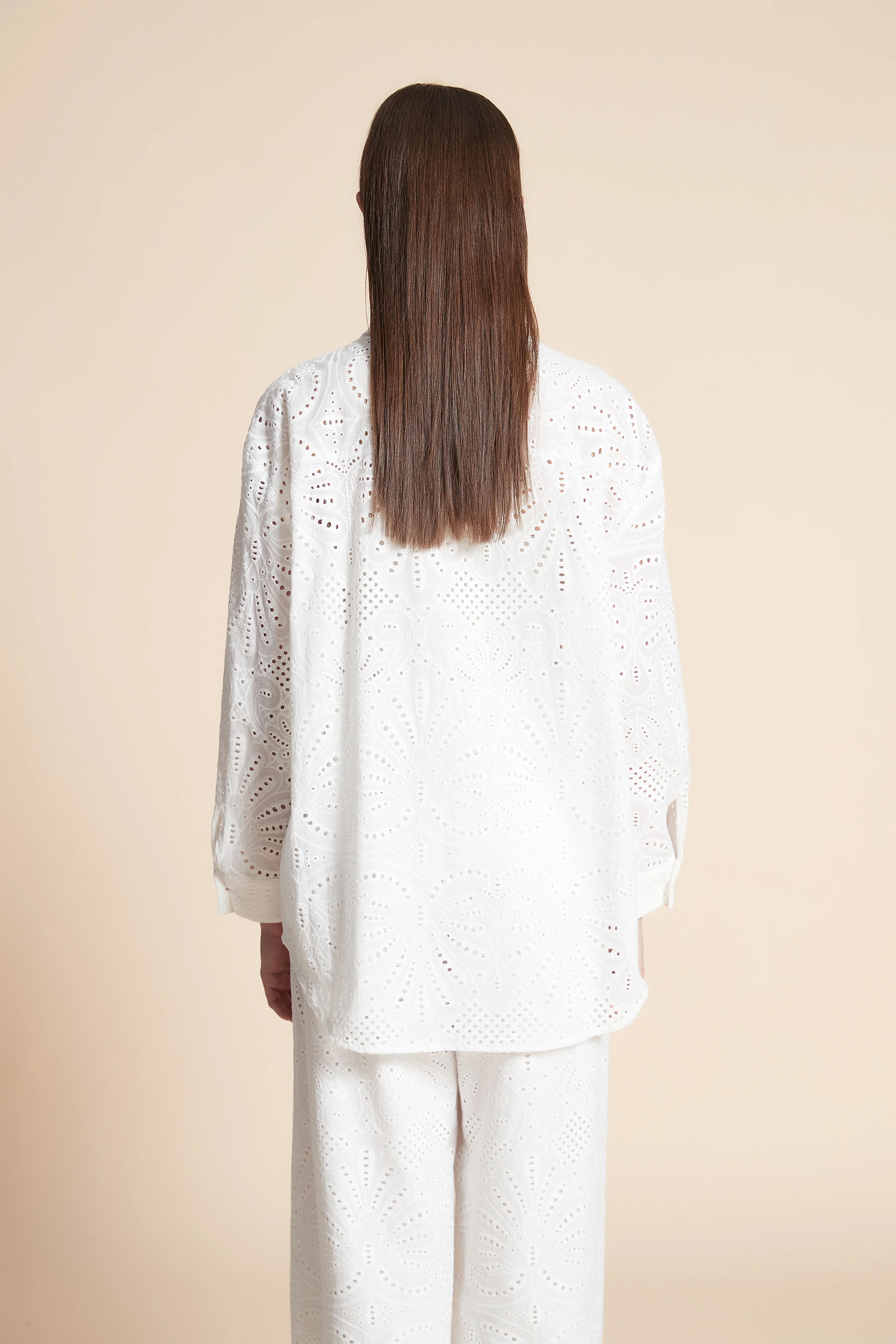 Long Sleeve Lace Patterned Shirt - Image 13