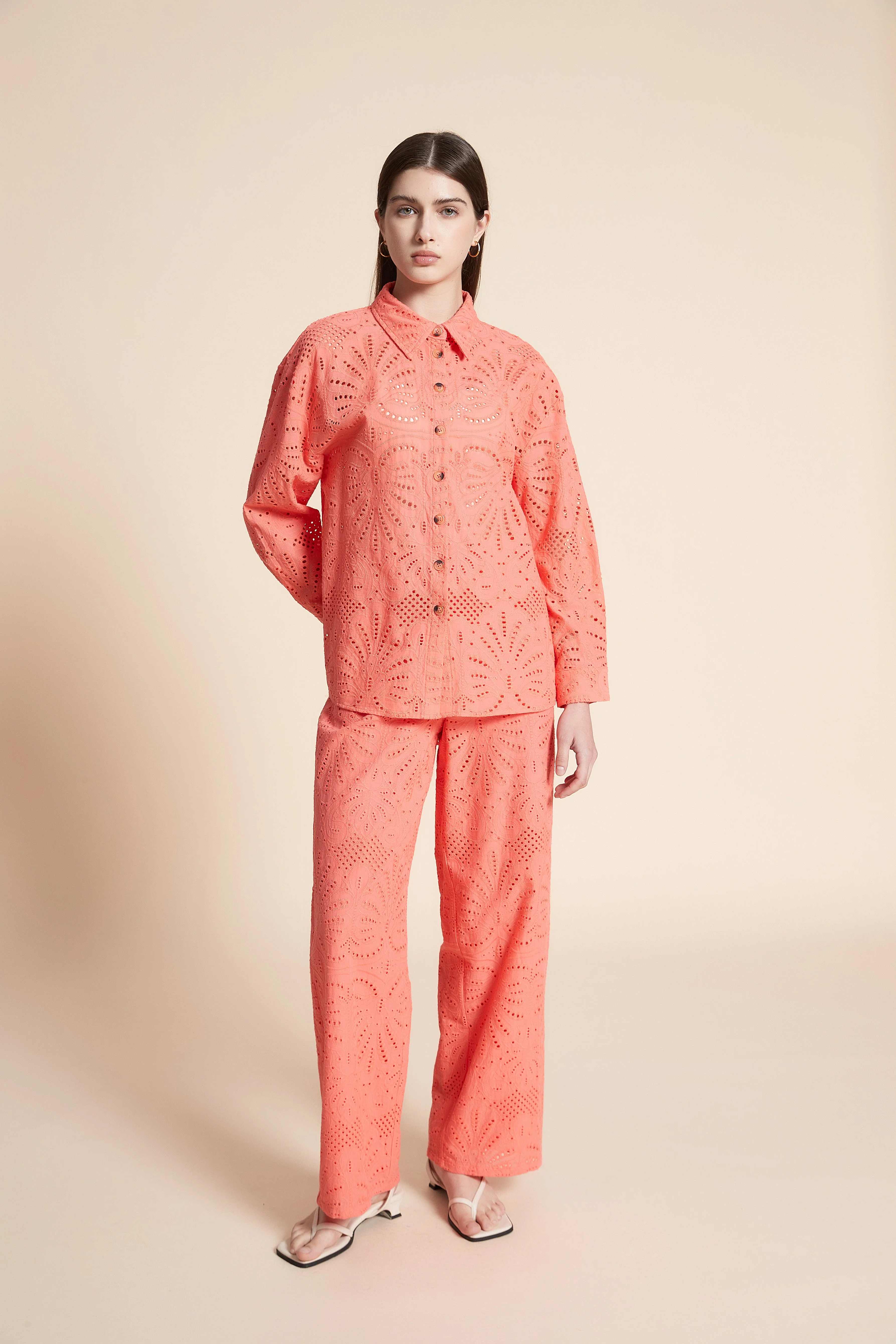 Long Sleeve Lace Patterned Shirt - Image 2