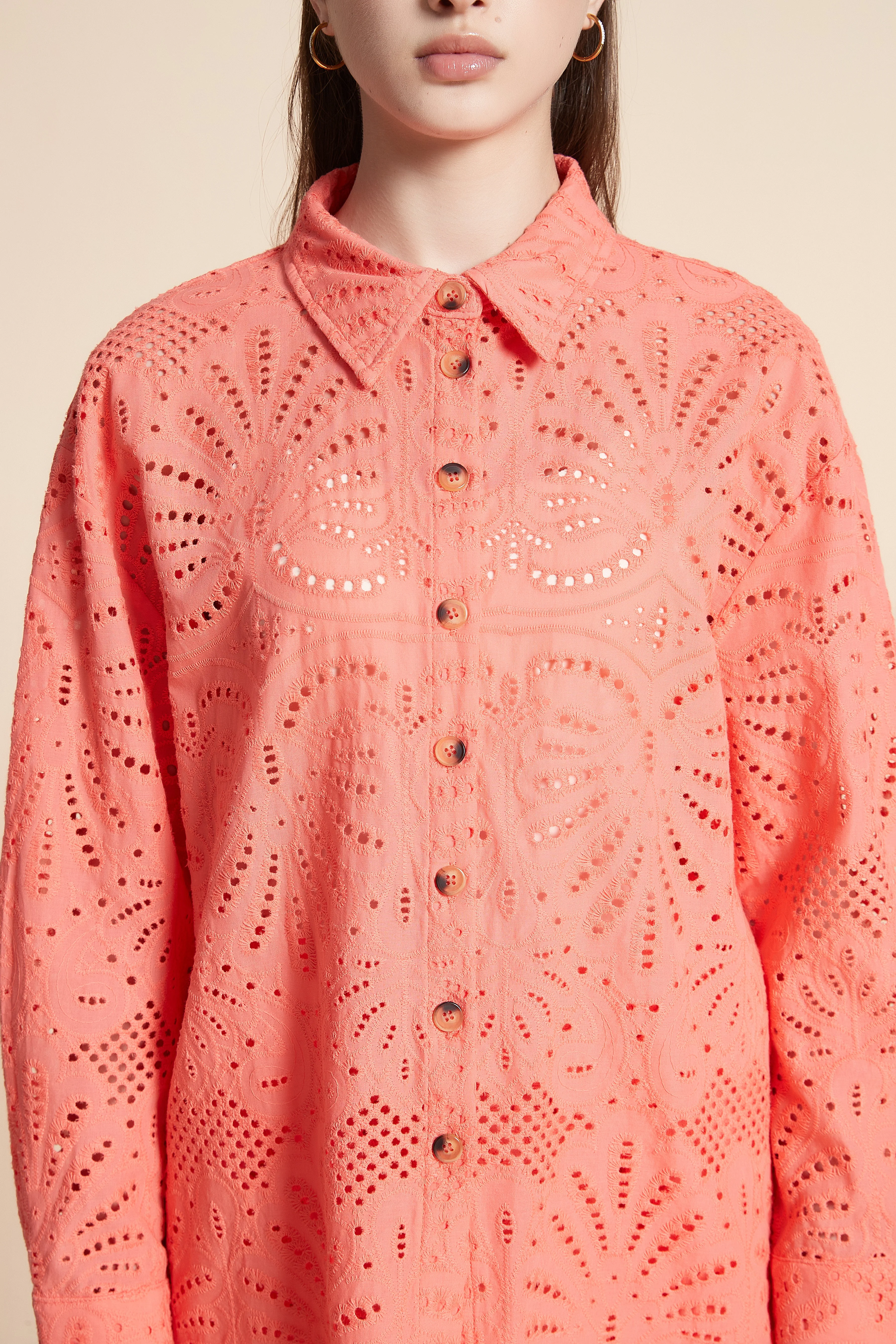 Long Sleeve Lace Patterned Shirt - Image 4