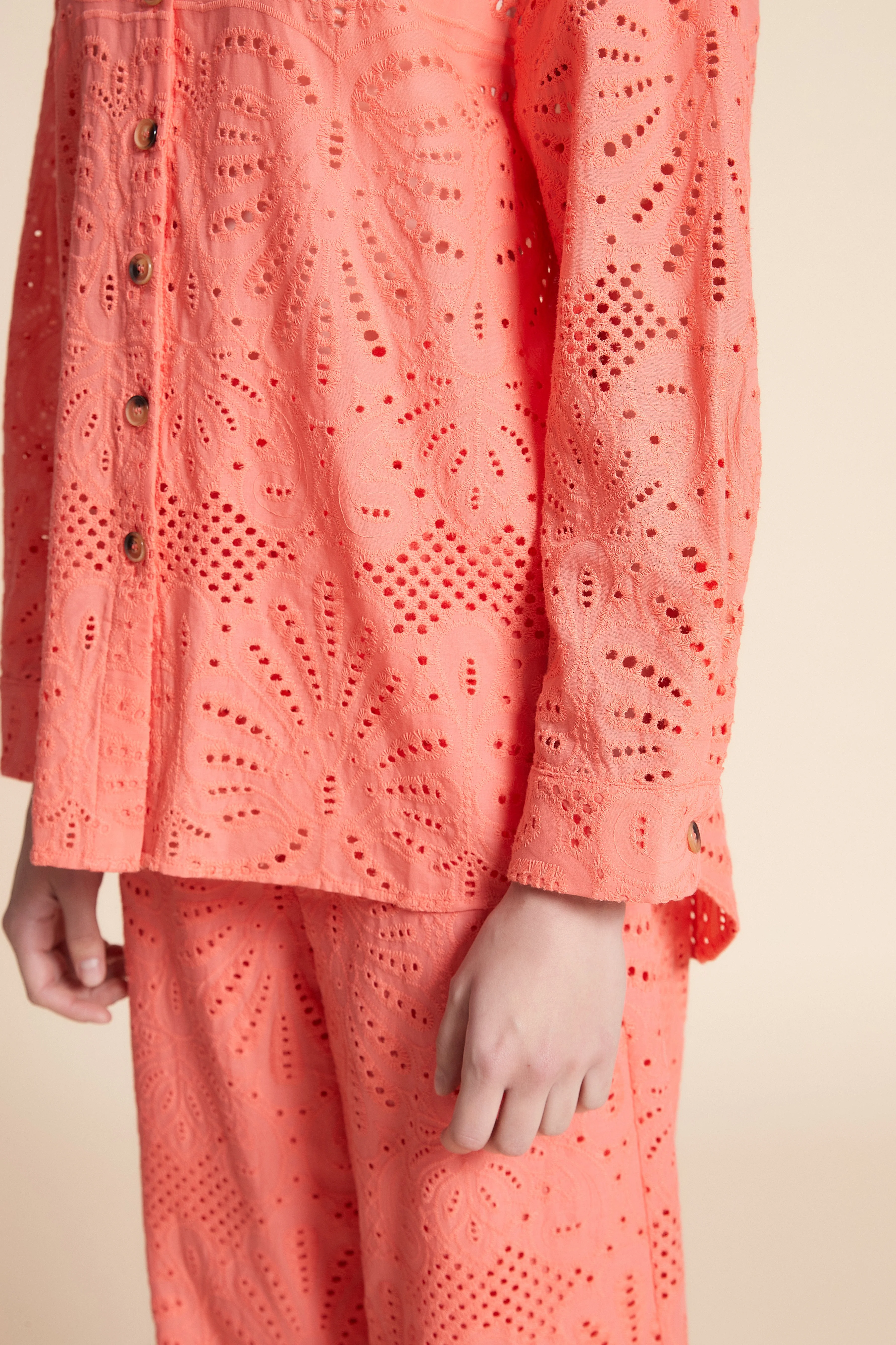 Long Sleeve Lace Patterned Shirt - Image 5