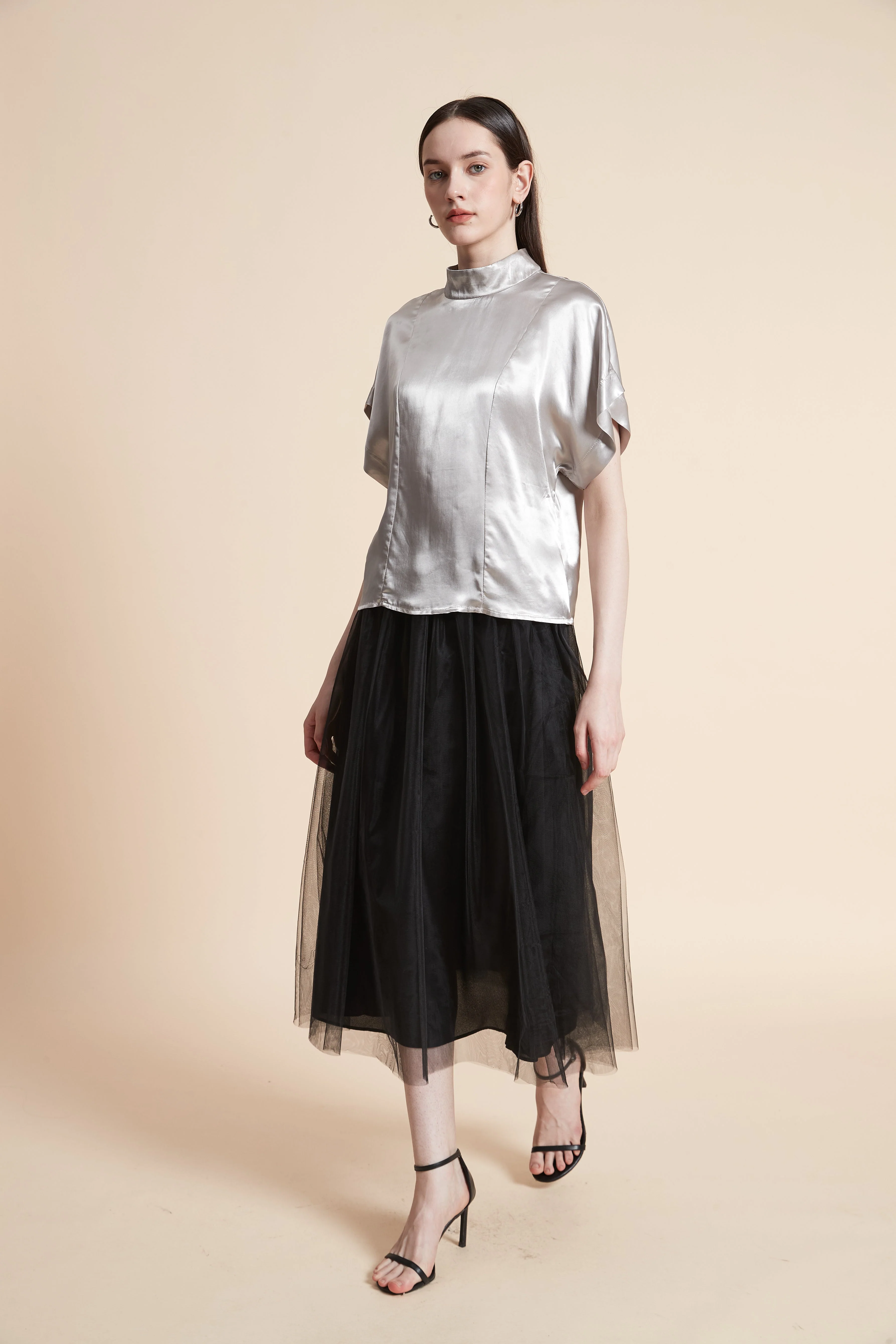 Half-Sleeve Evening Blouse