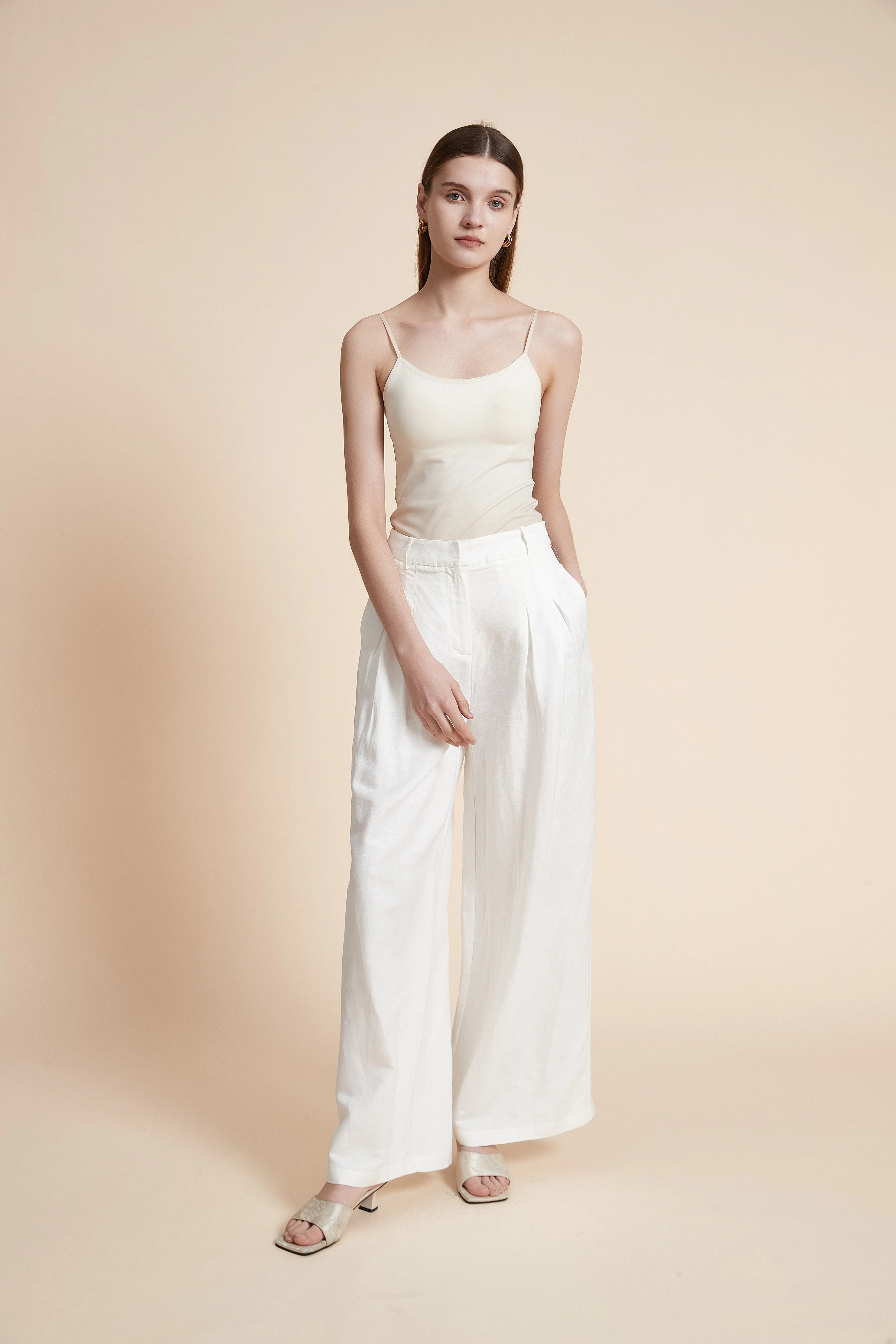 Wide Plain Pants with Pockets