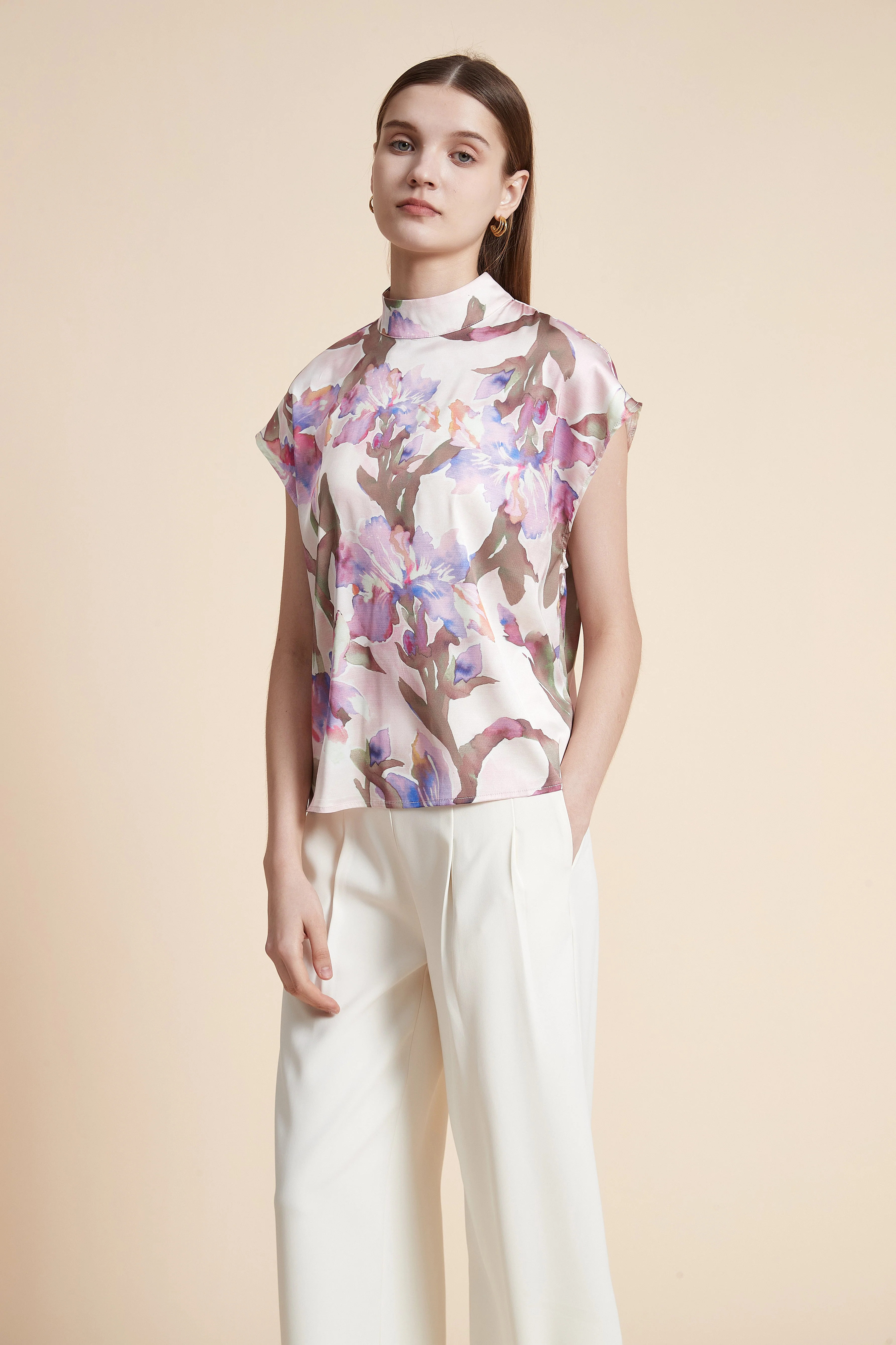 Short Sleeve Printed Blouse