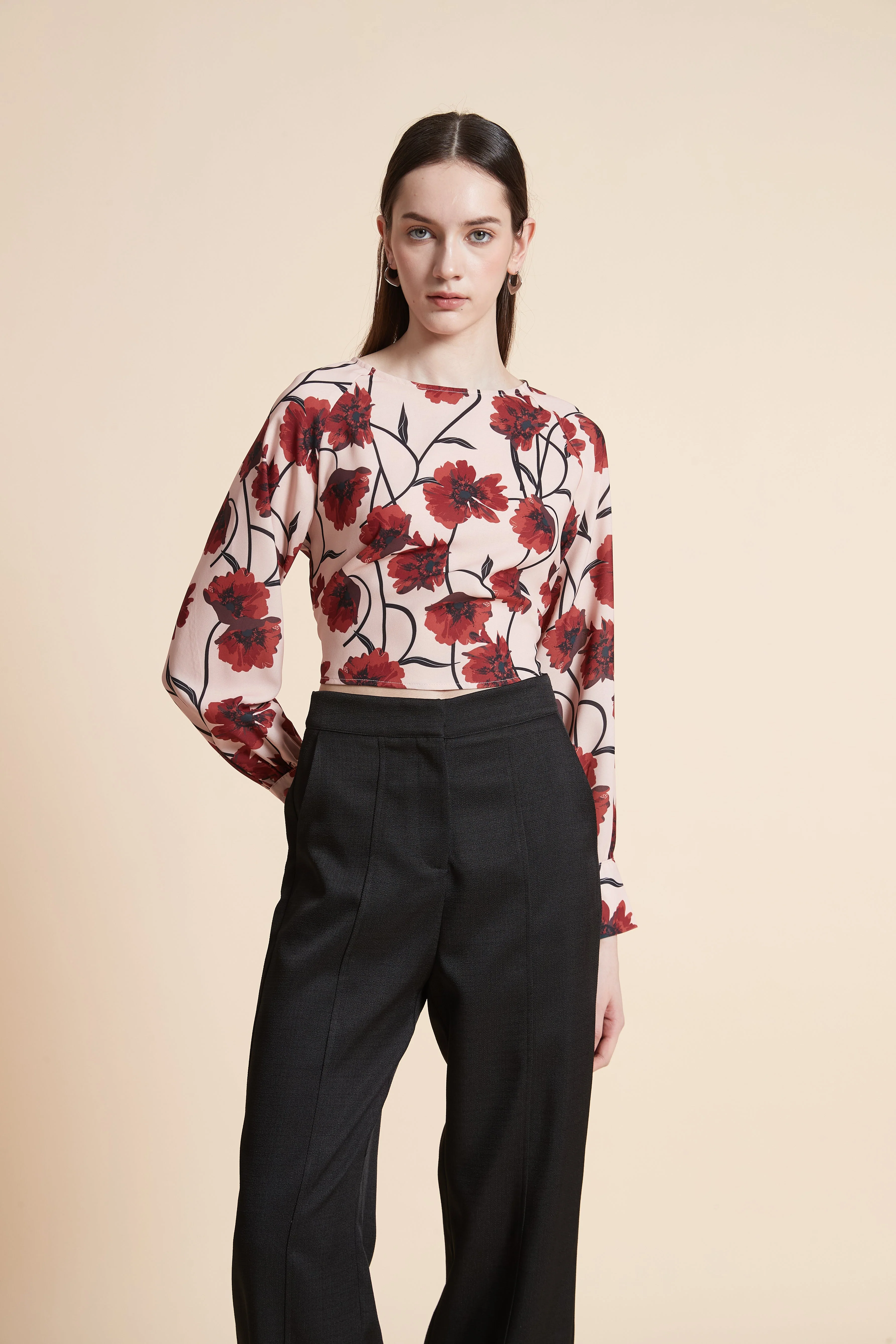 Long Sleeve Floral Print Blouse - Image 2
