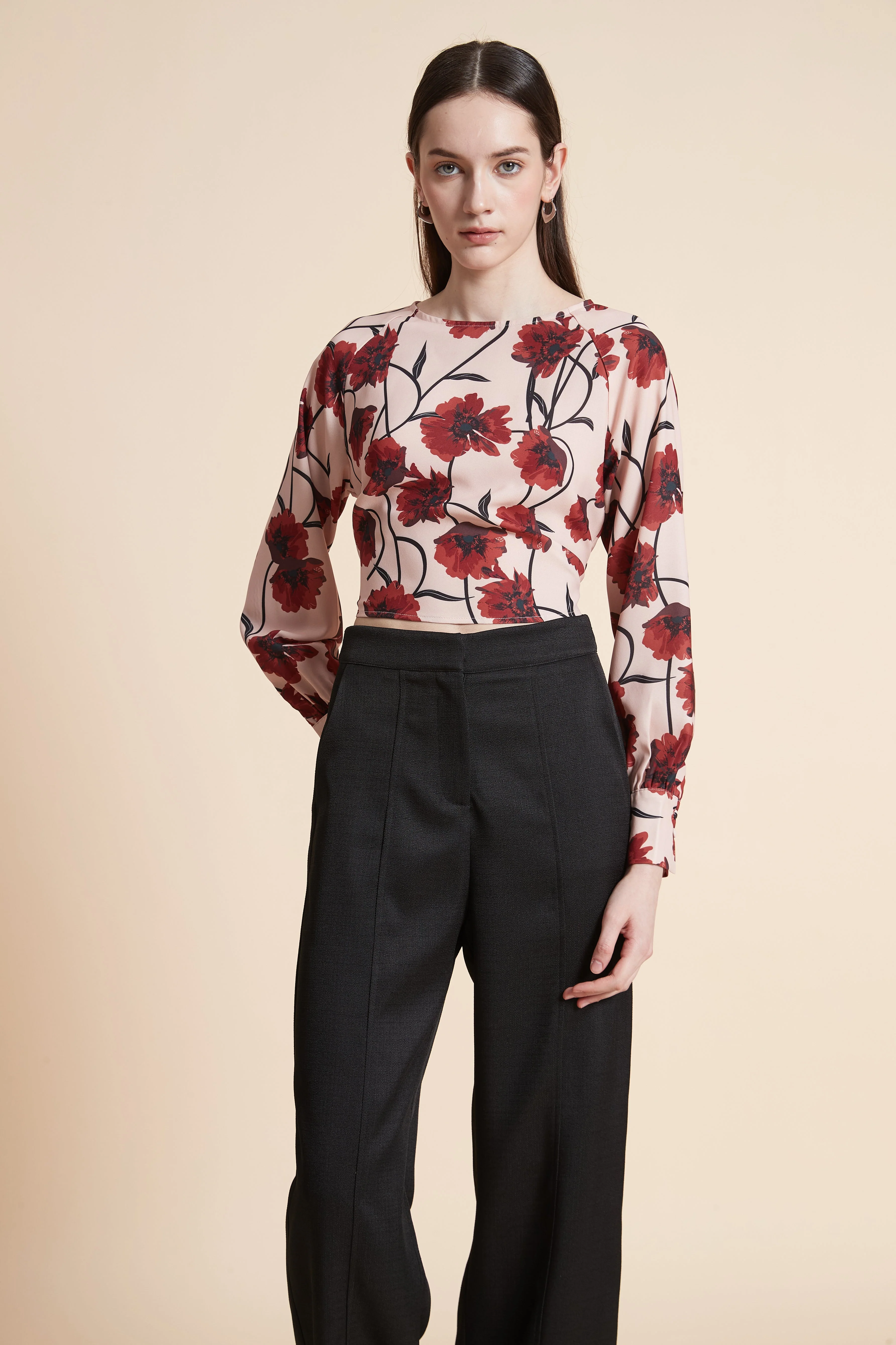 Long Sleeve Floral Print Blouse - Image 3
