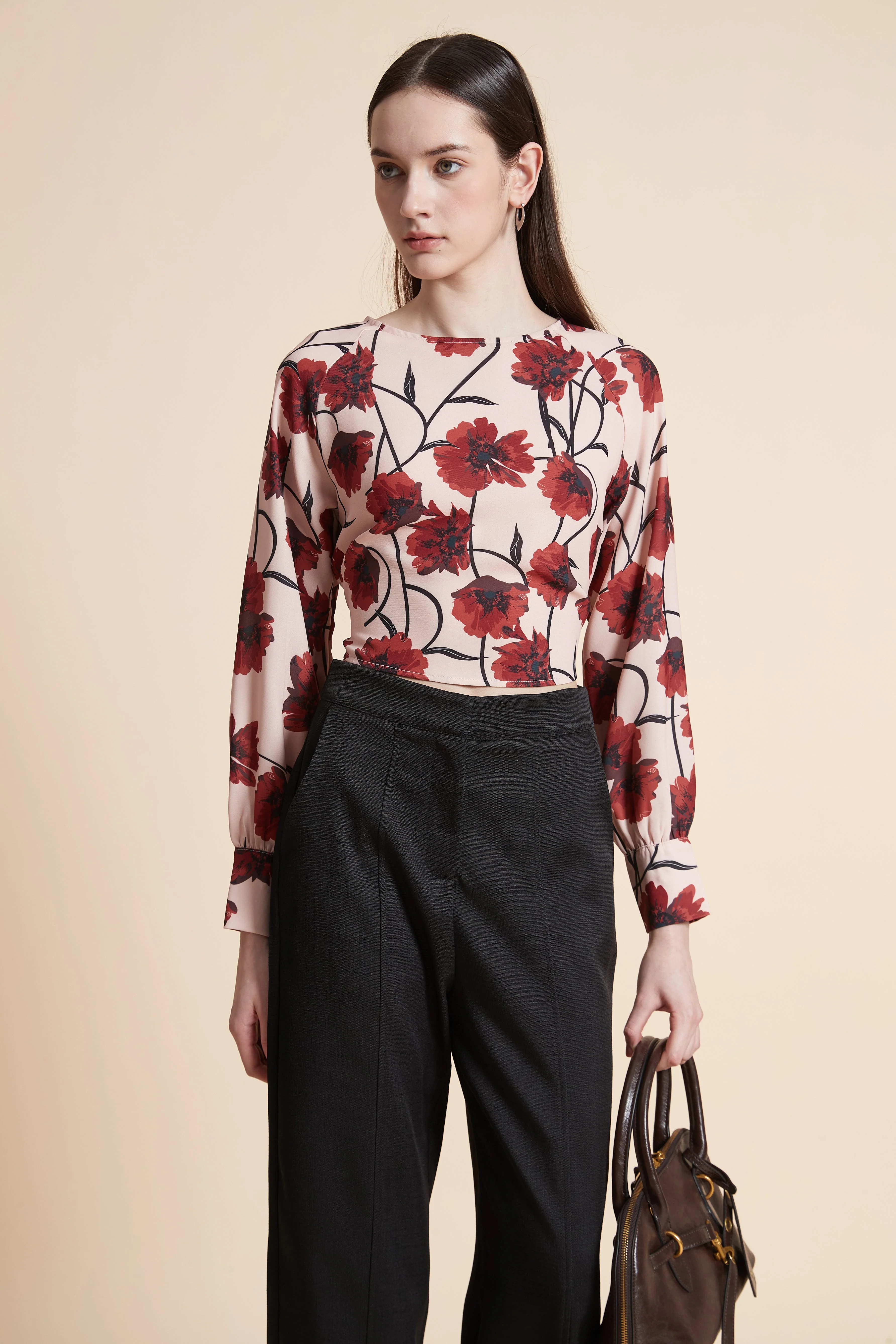 Long Sleeve Floral Print Blouse - Image 4