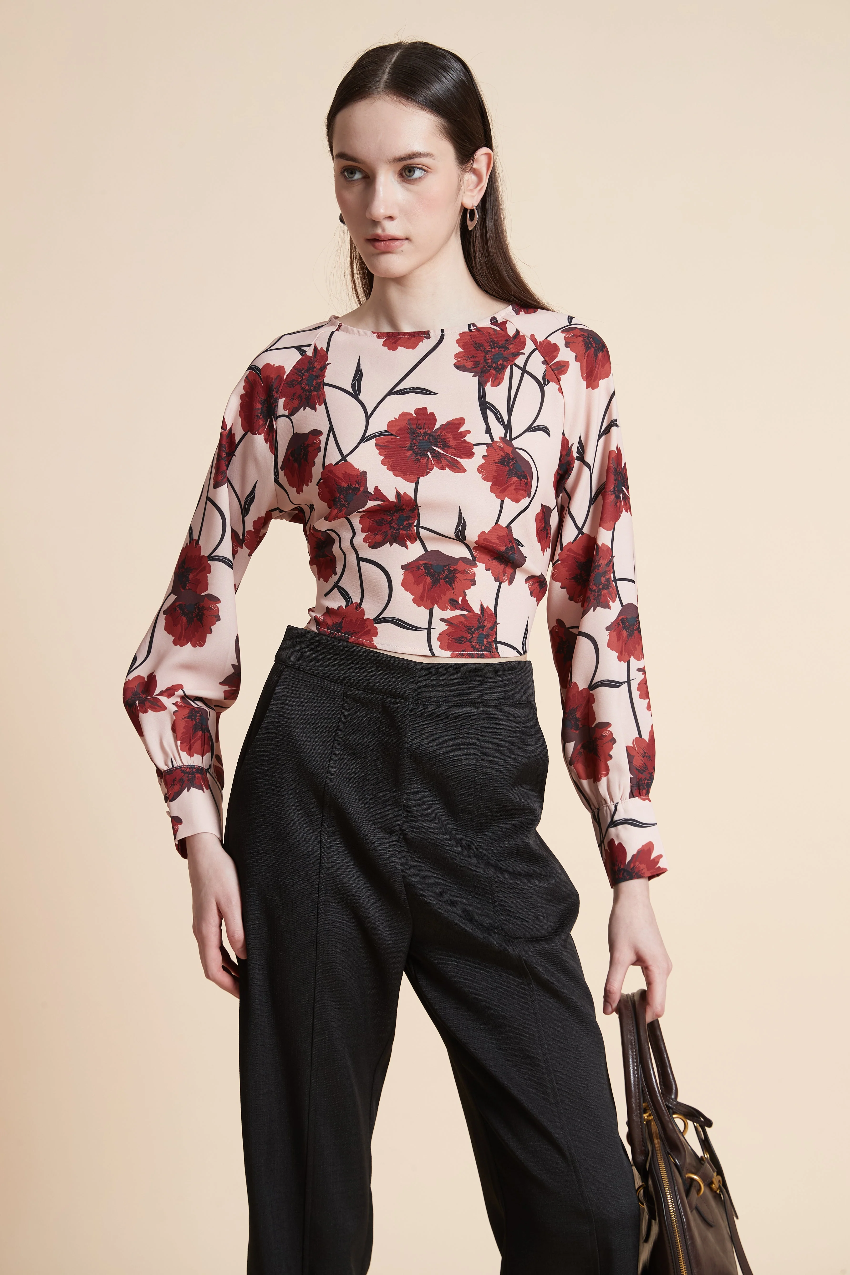 Long Sleeve Floral Print Blouse - Image 5