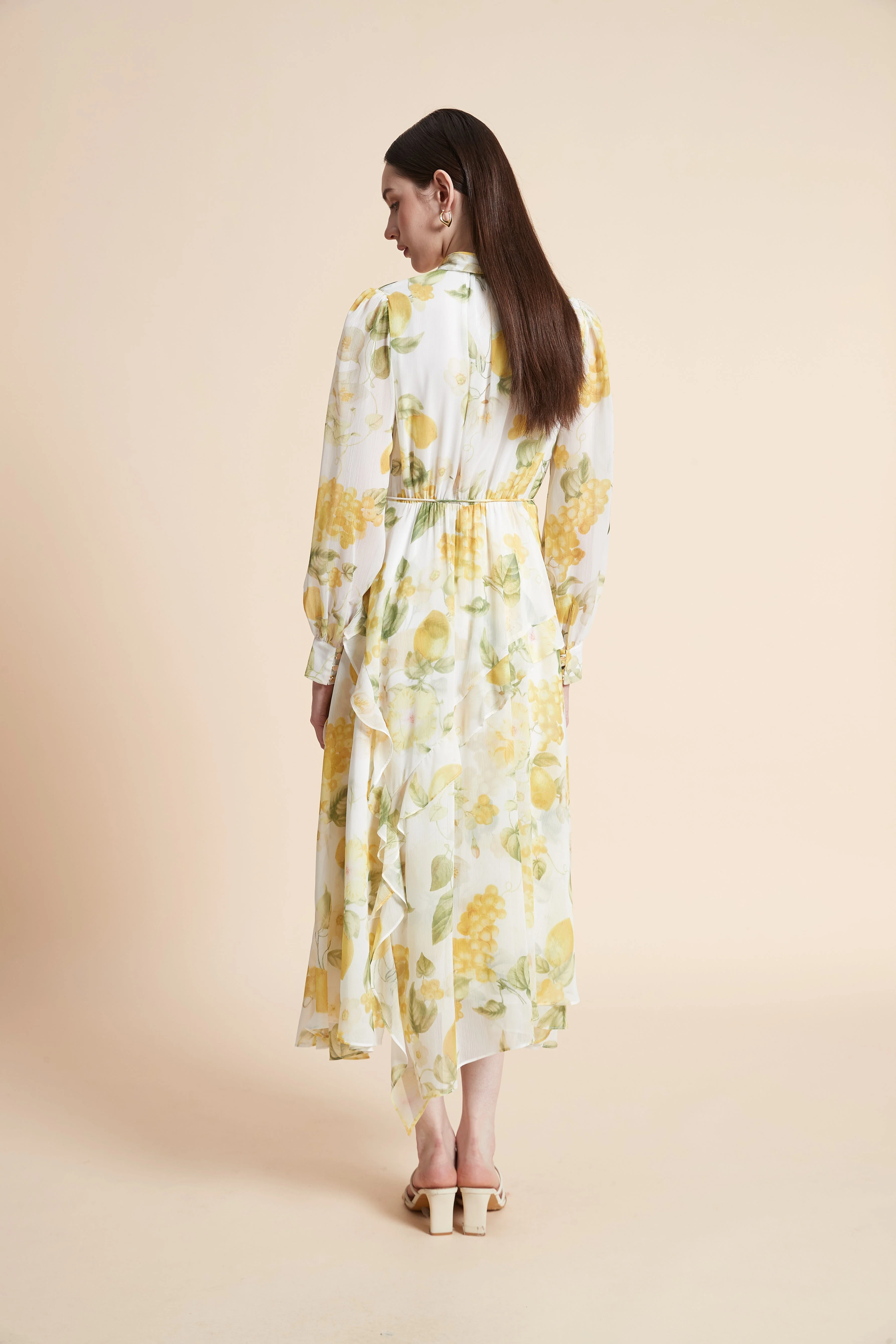 Floral Midi Dress with Long Sleeves - Image 8