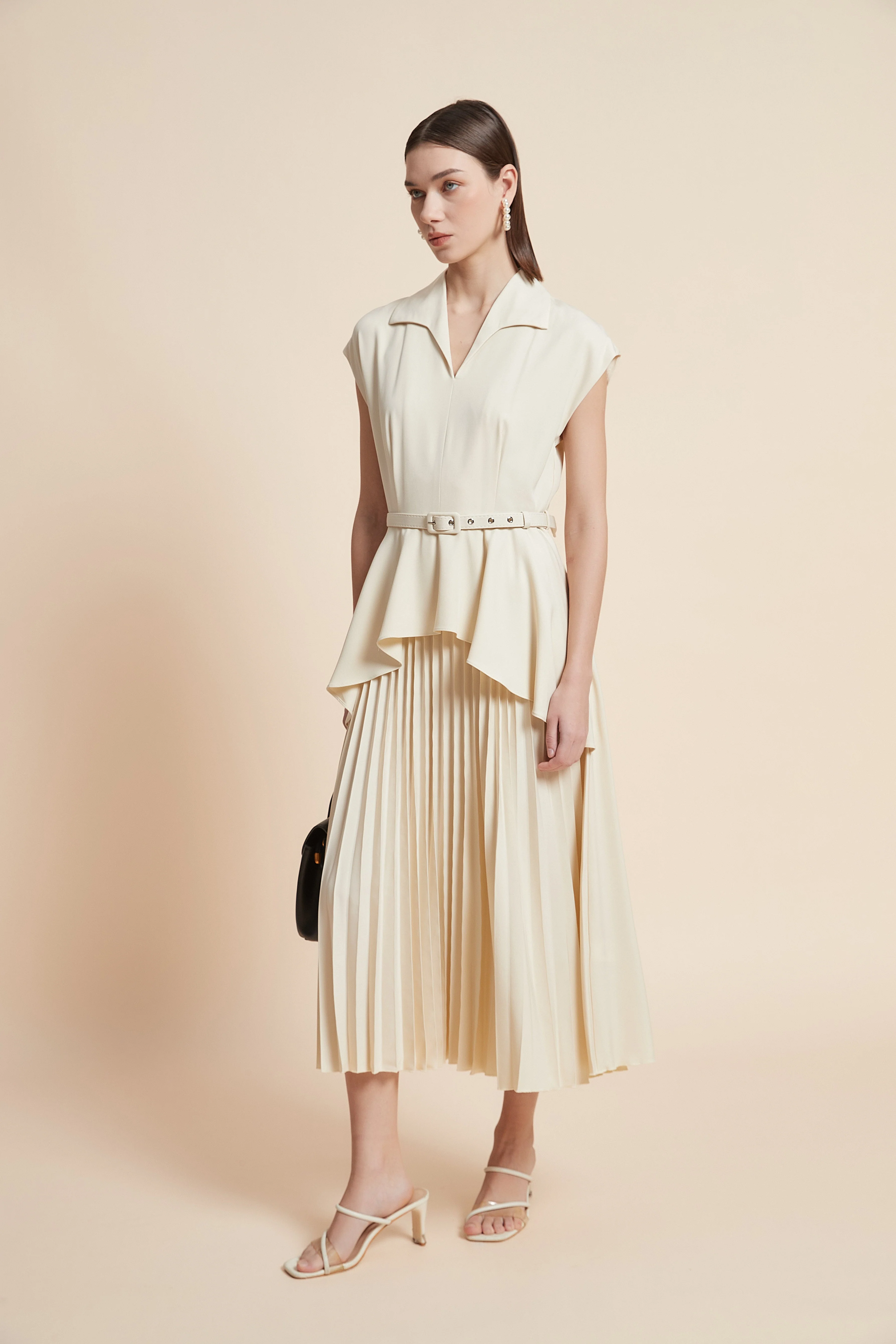 Sleeveless Pleated Midi Dress - Image 5