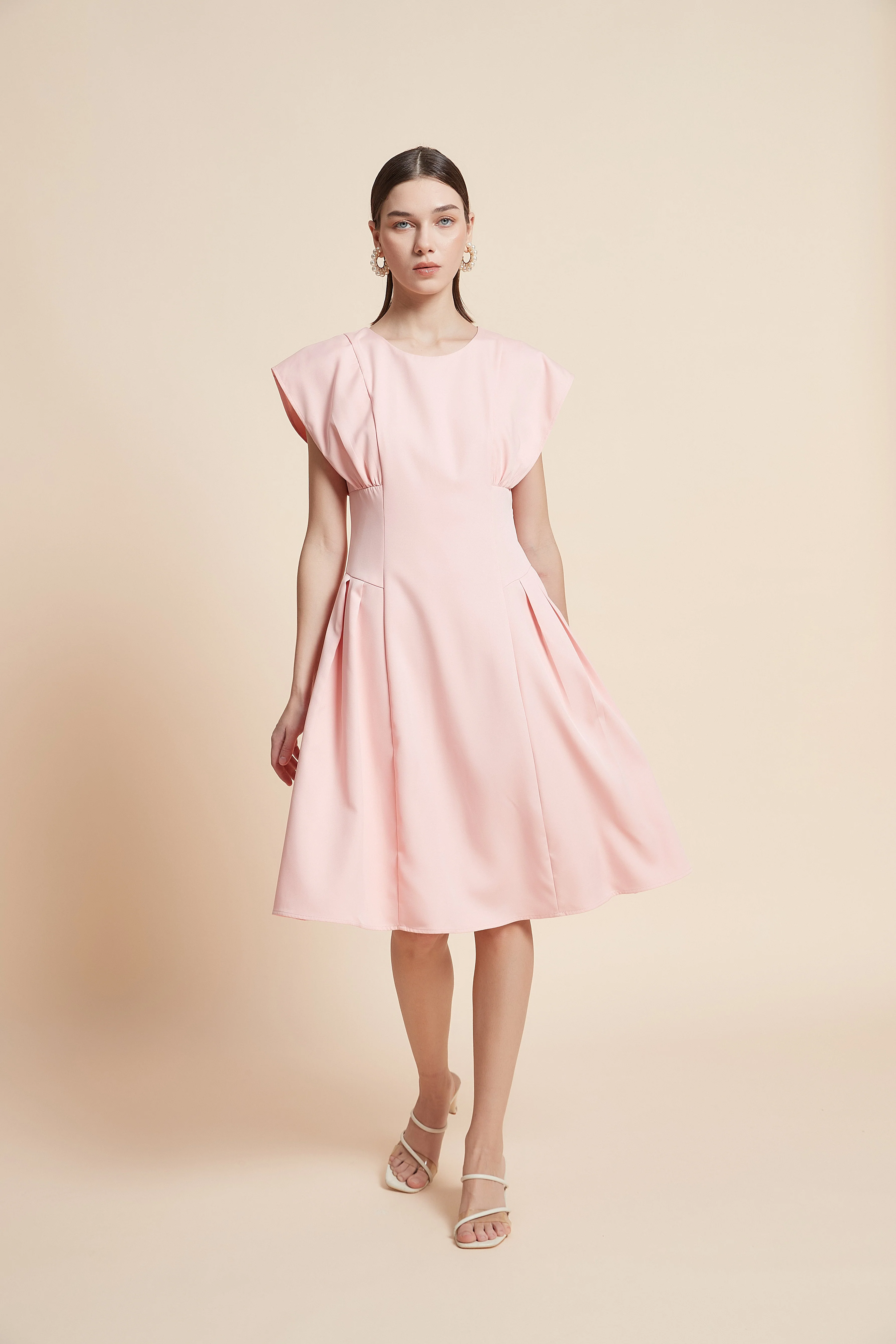 Print Knee-Length Sleeveless Dress