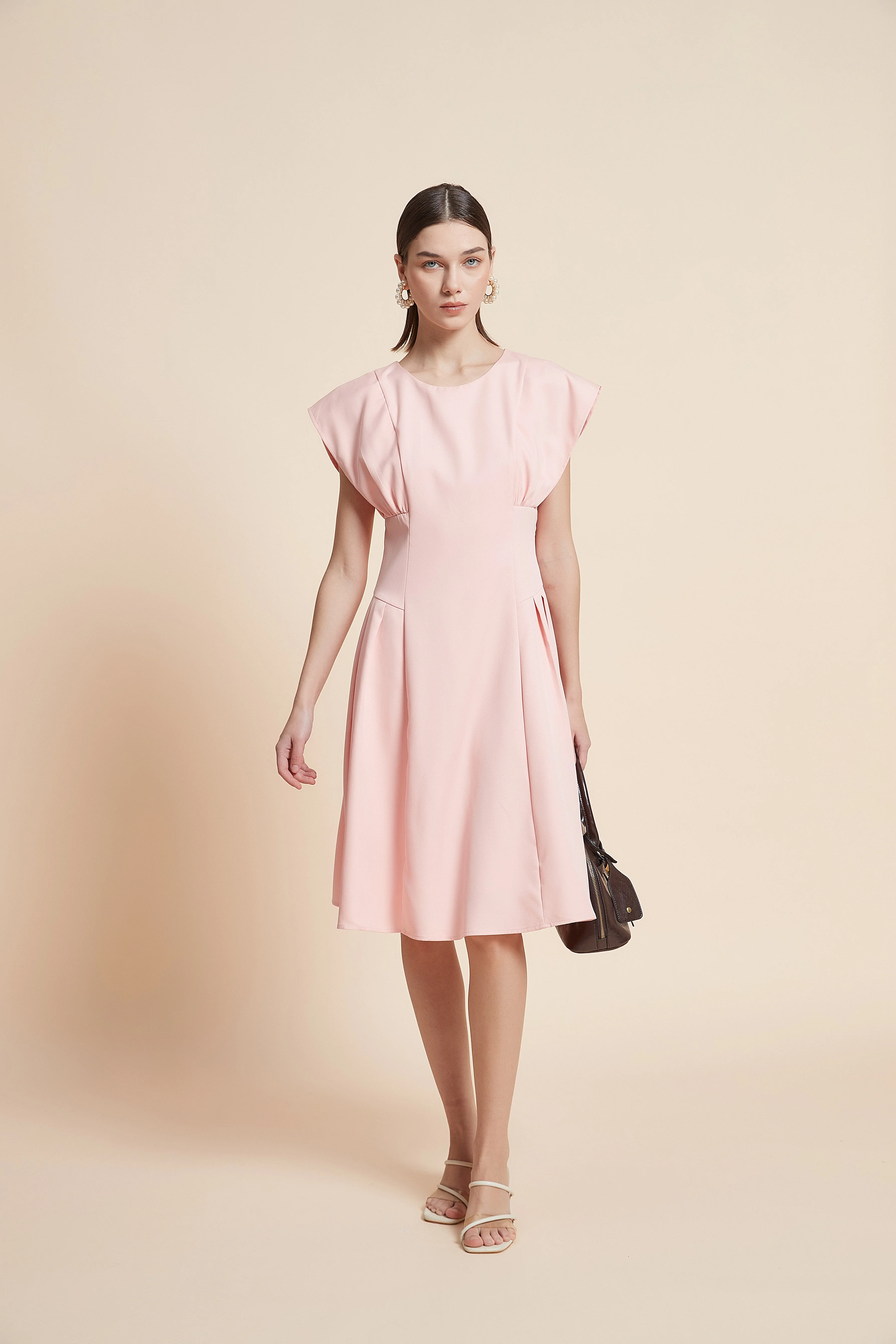 Print Knee-Length Sleeveless Dress - Image 3