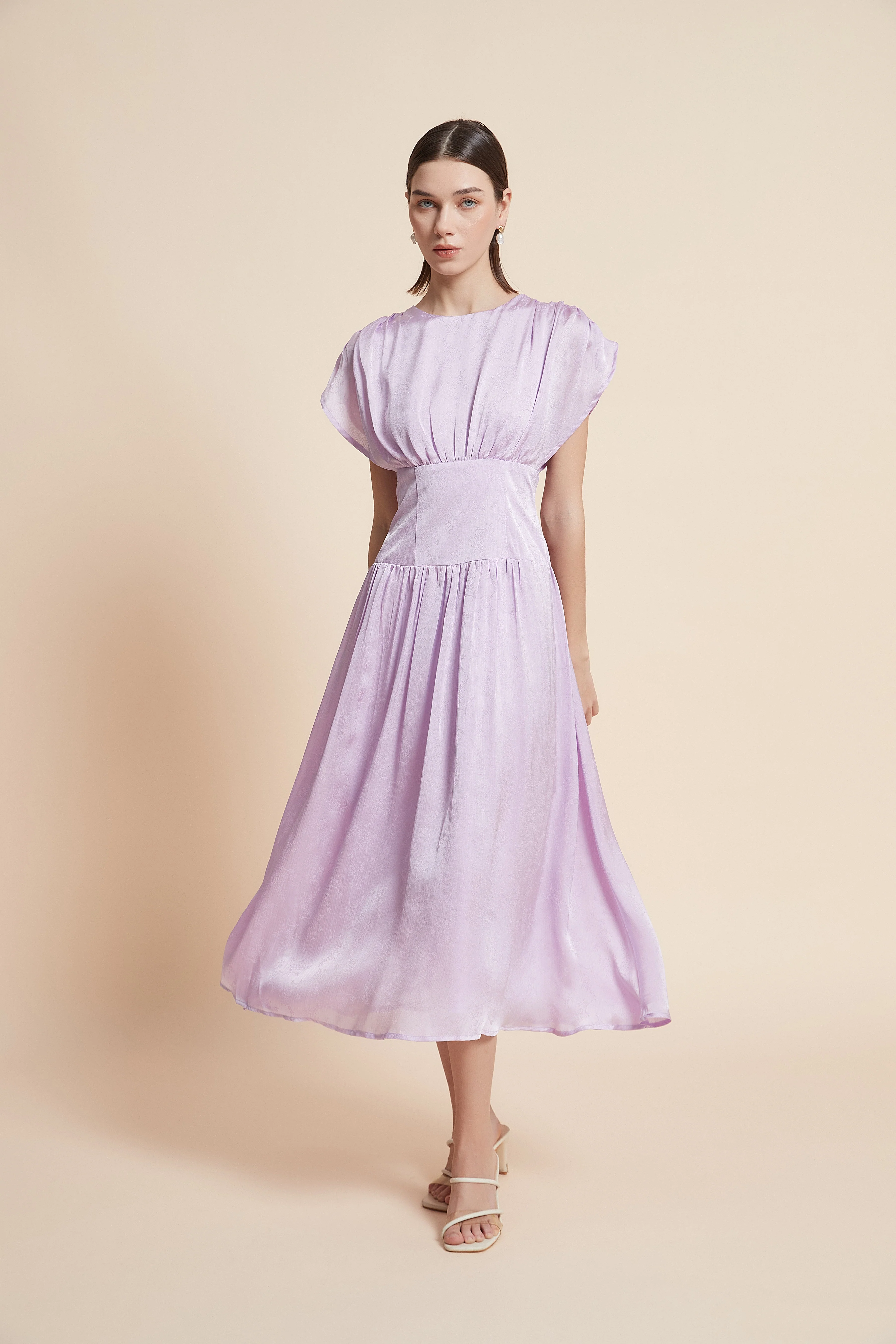 Print Short-Sleeve Midi Dress - Image 3