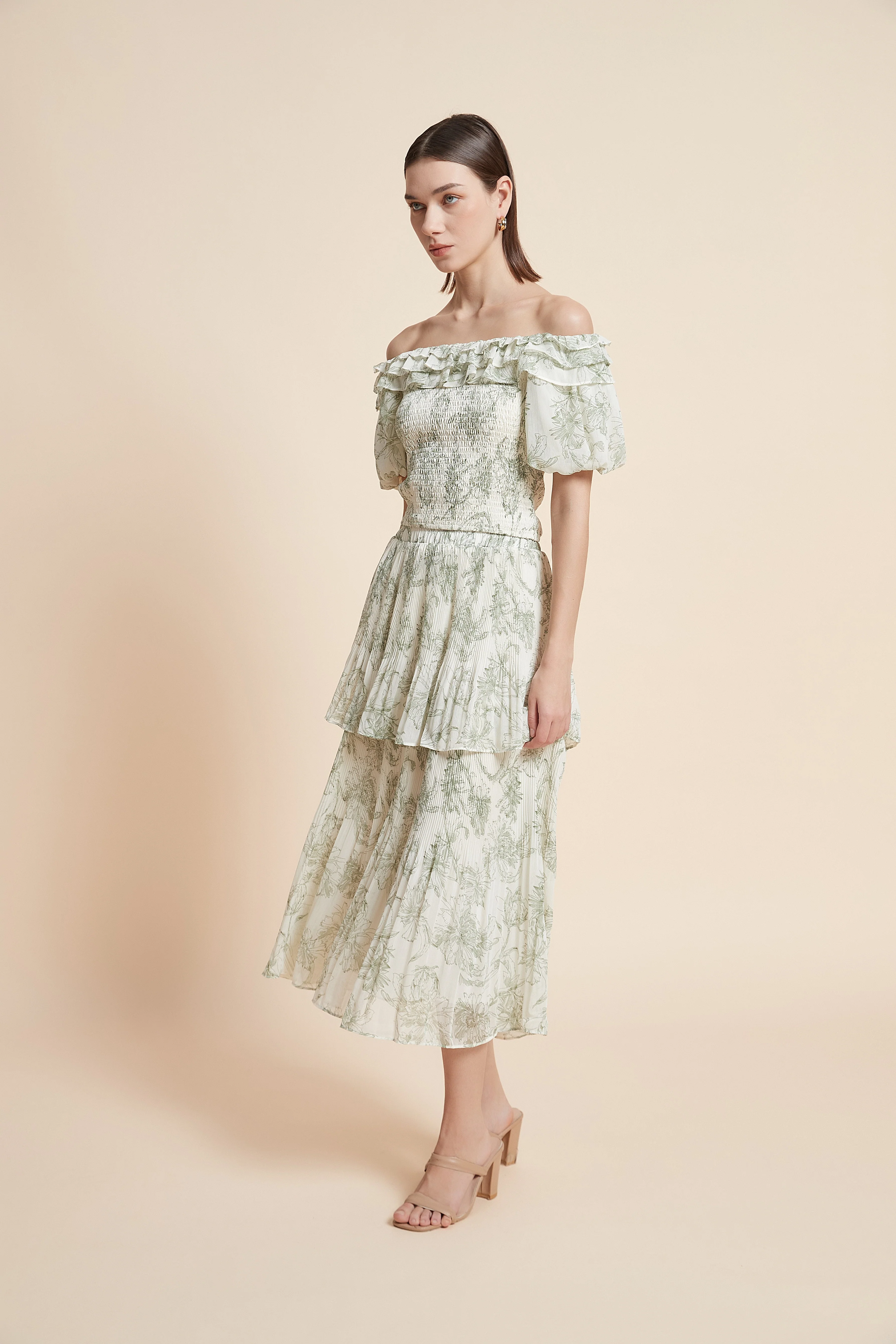 Layered Patterned Midi Skirt - Image 2