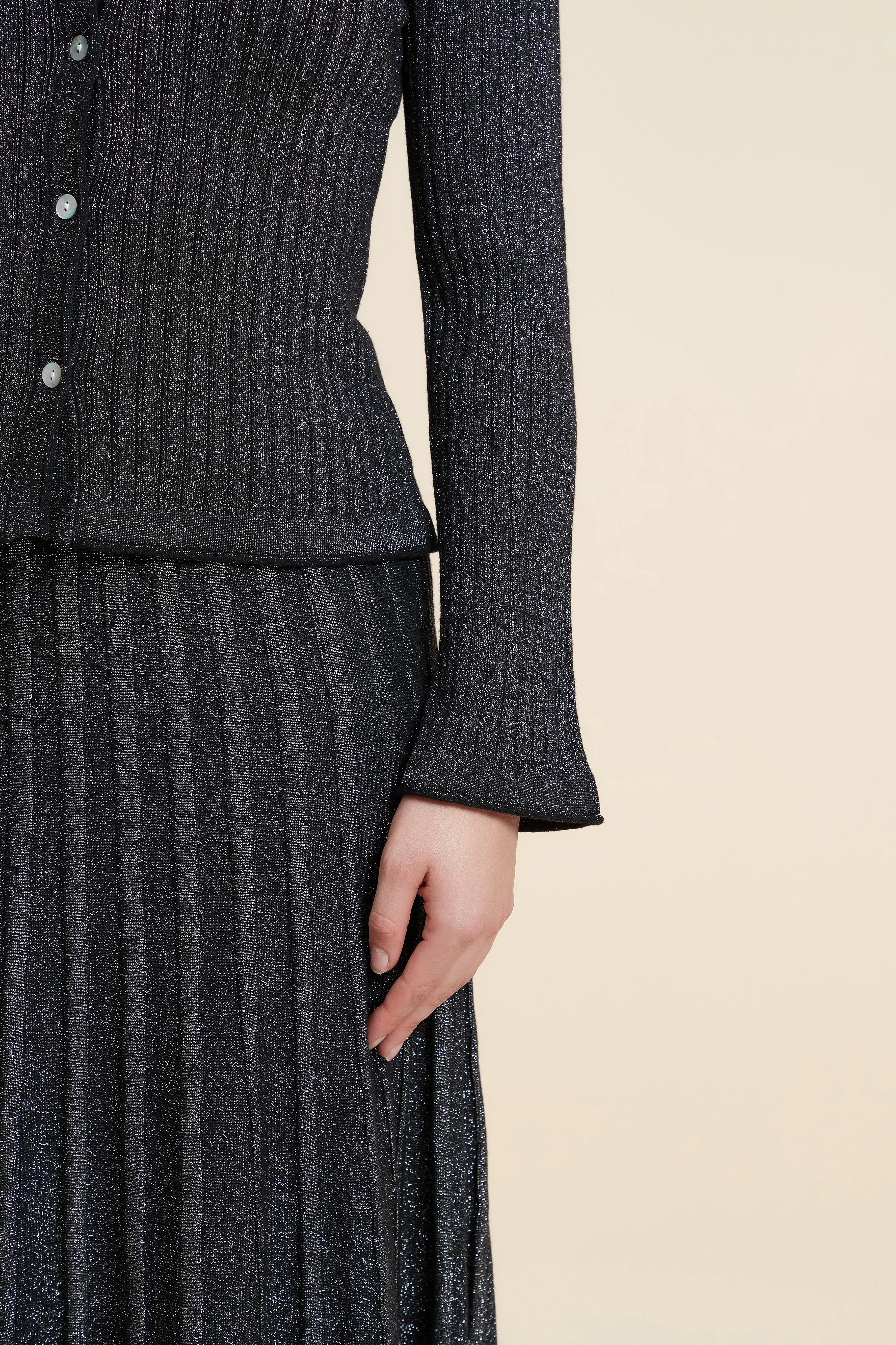 Ribbed Long Sleeve Cardigan - Image 3