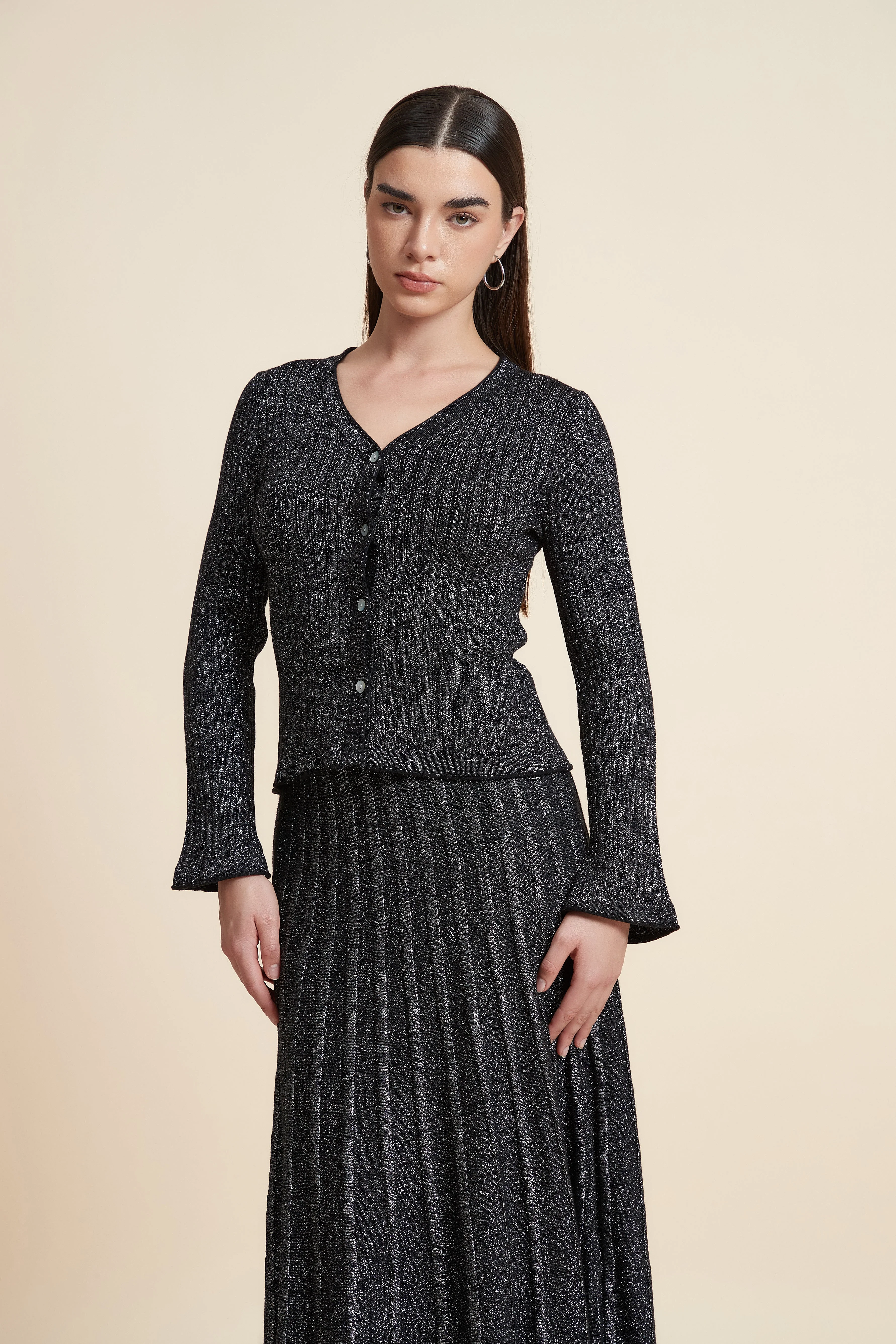 Ribbed Long Sleeve Cardigan - Image 5