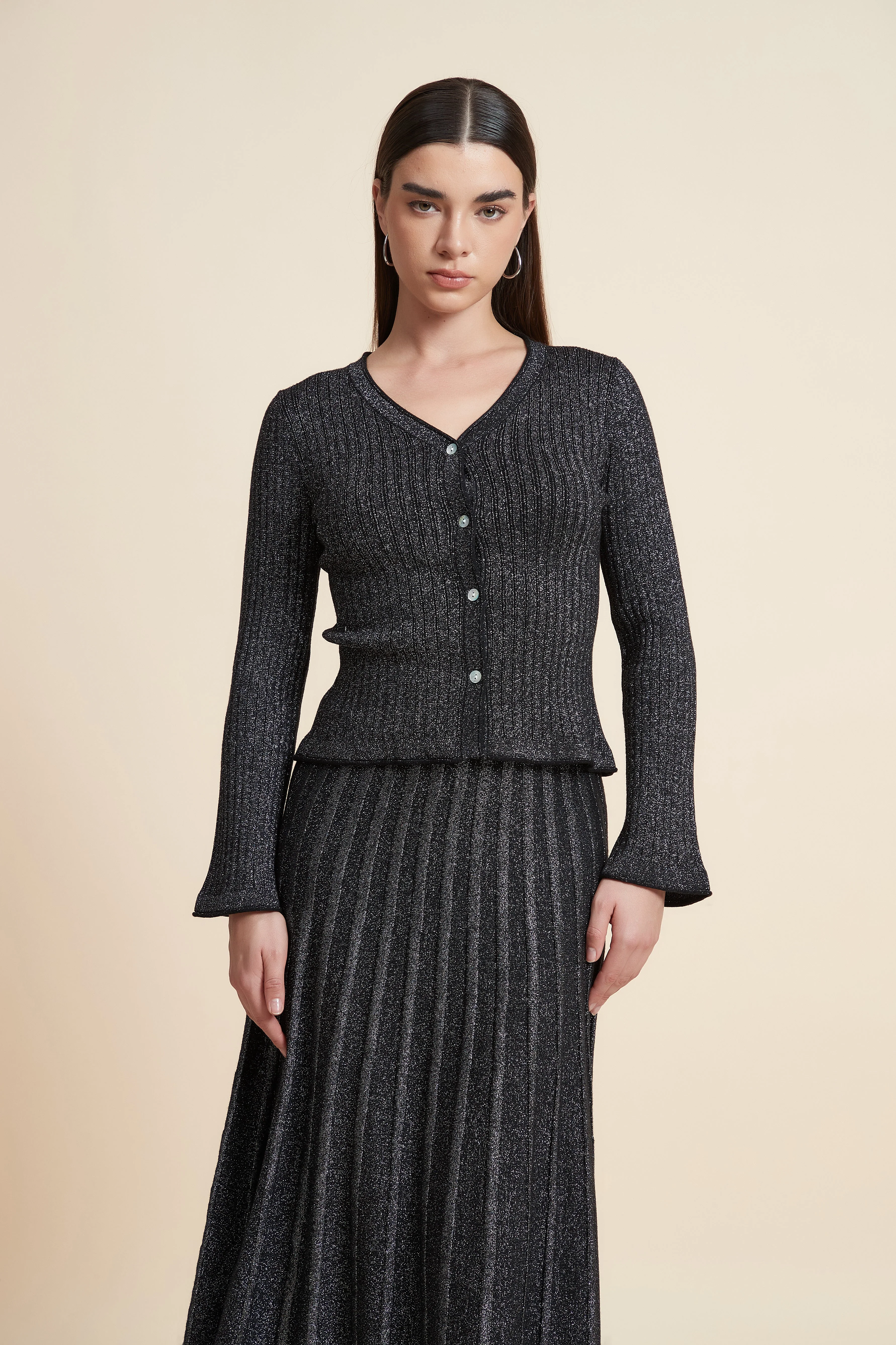 Ribbed Long Sleeve Cardigan - Image 6
