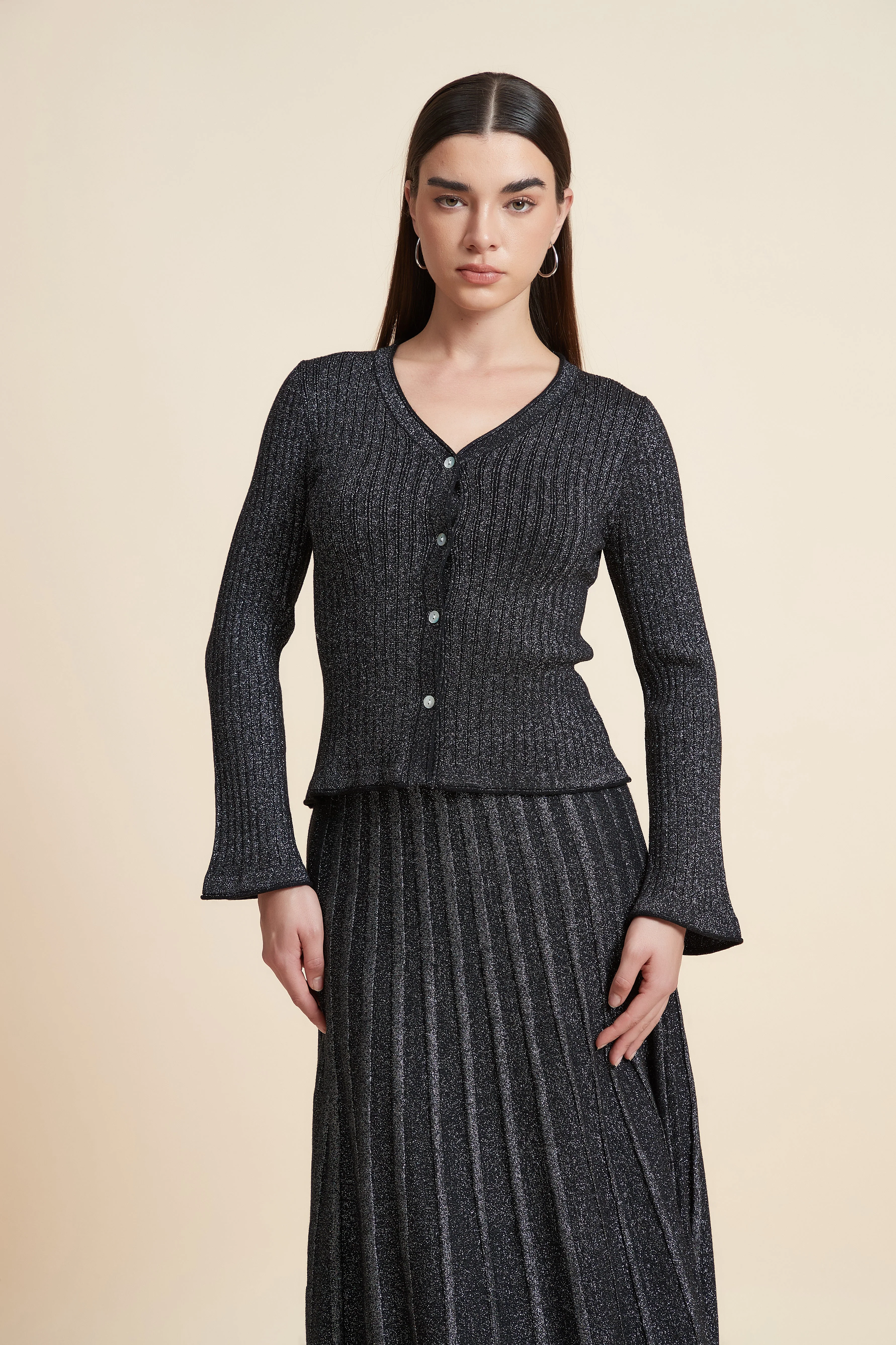 Ribbed Long Sleeve Cardigan - Image 8