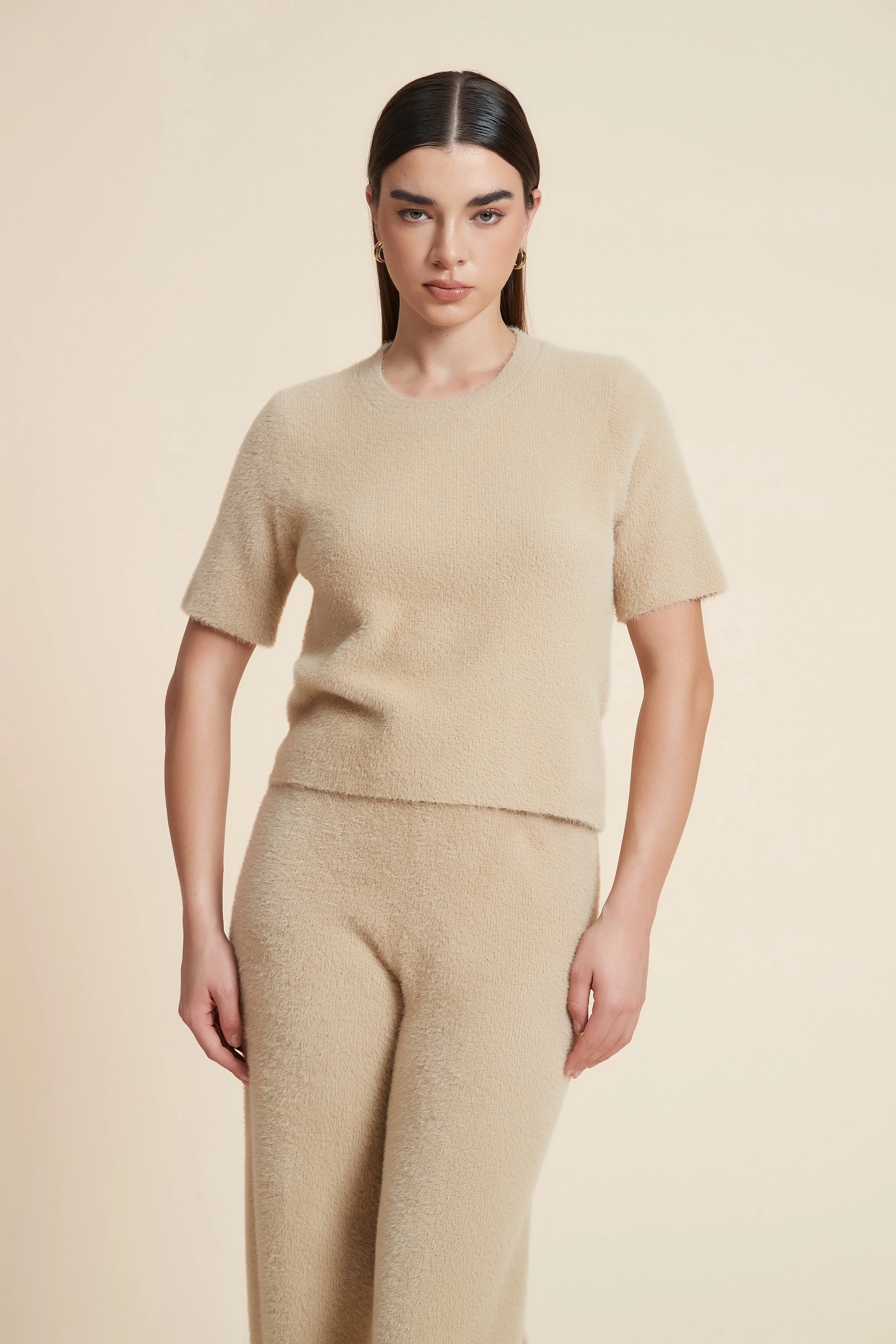 Plain Short Sleeve Winter Top - Image 2
