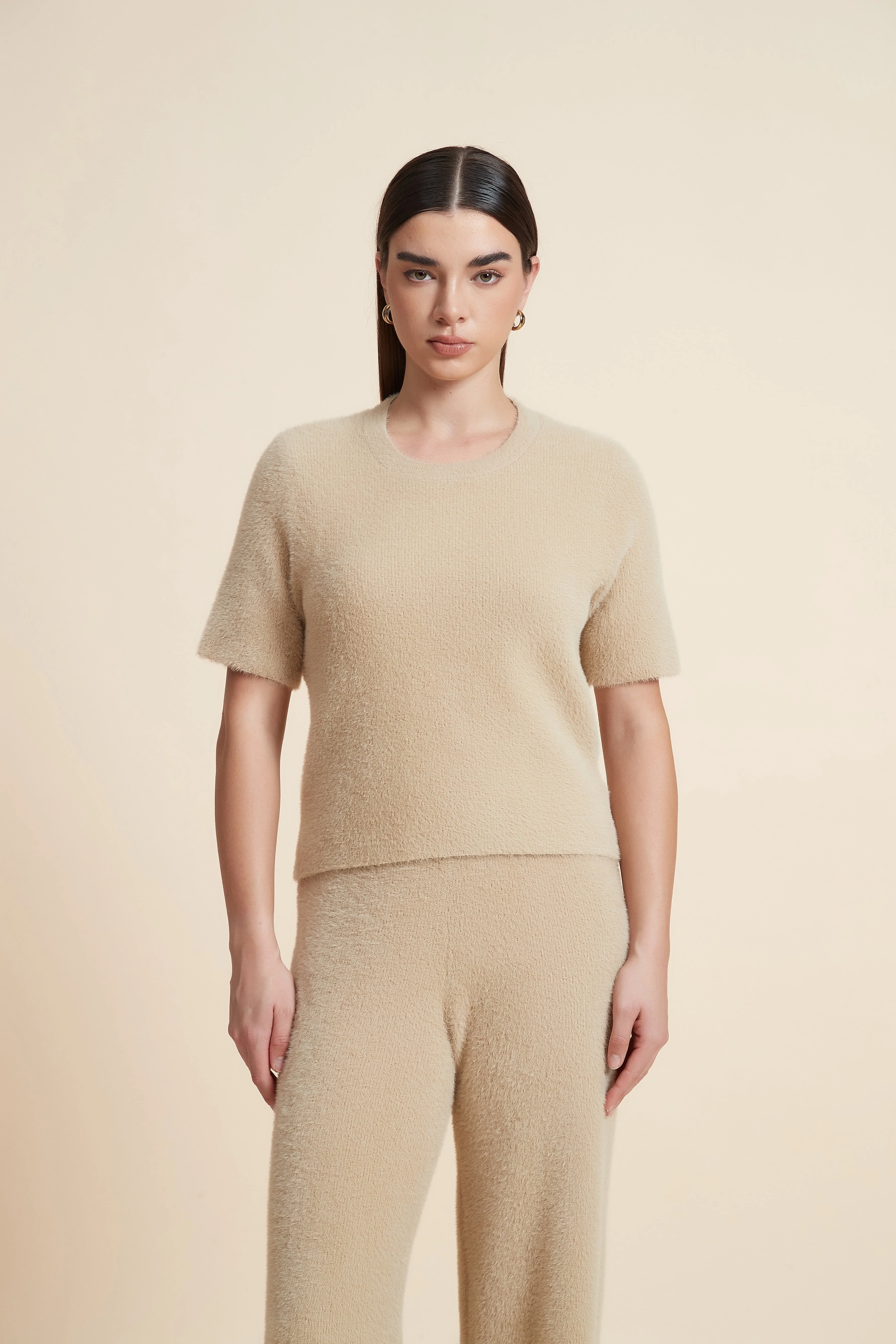 Plain Short Sleeve Winter Top - Image 3