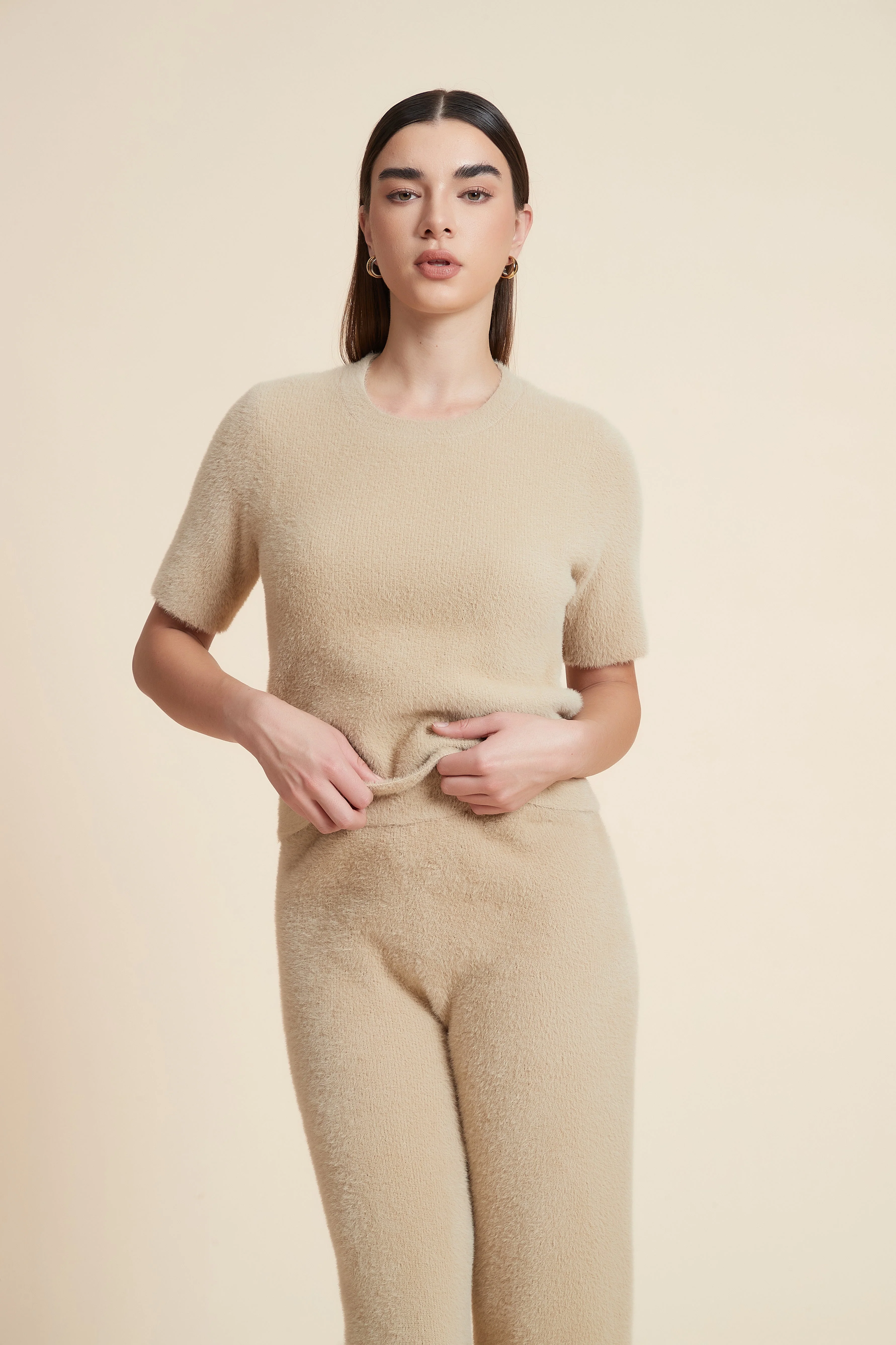 Plain Short Sleeve Winter Top - Image 5