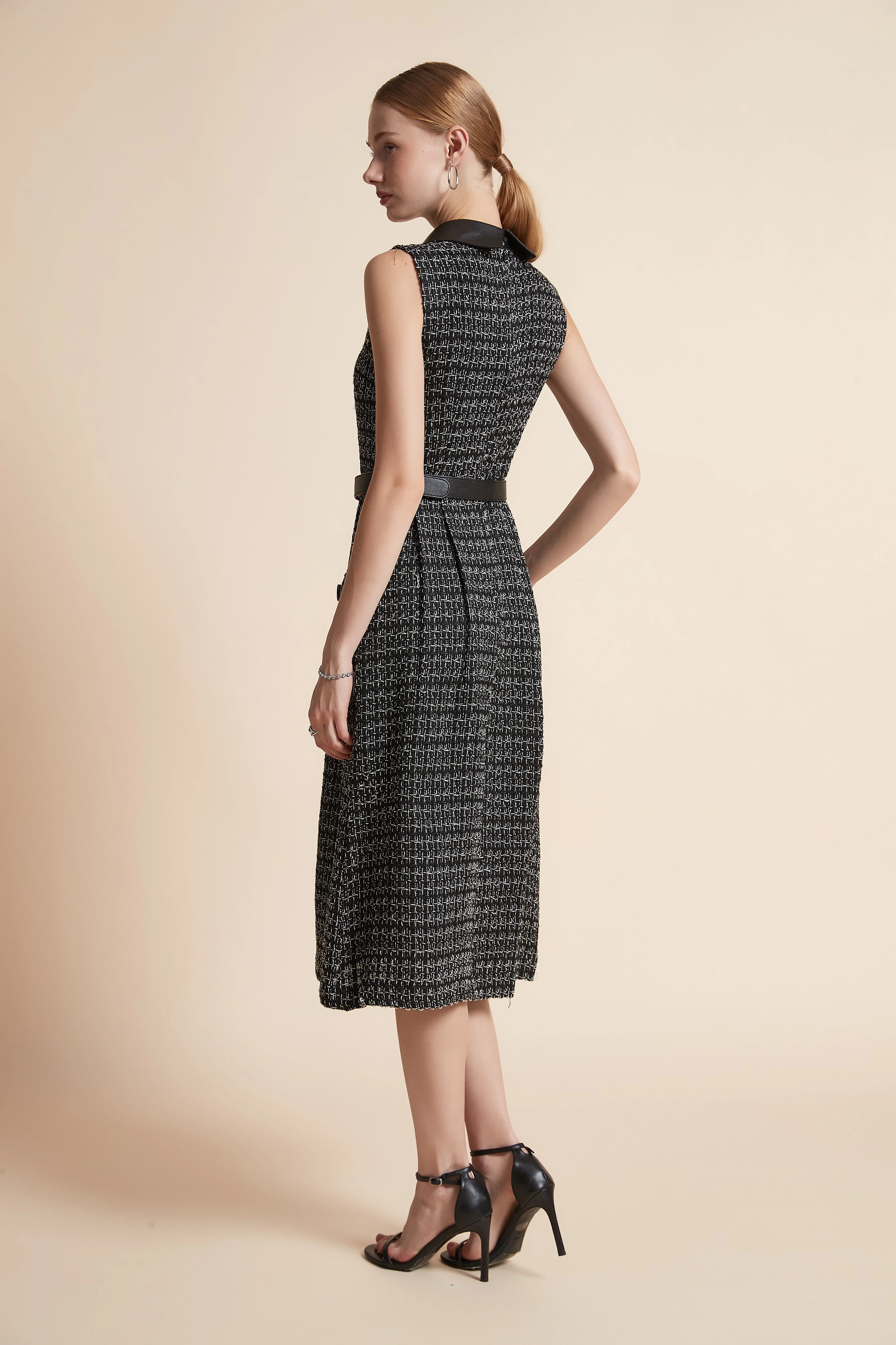Midi Button-Front Dress with Pockets - Image 6
