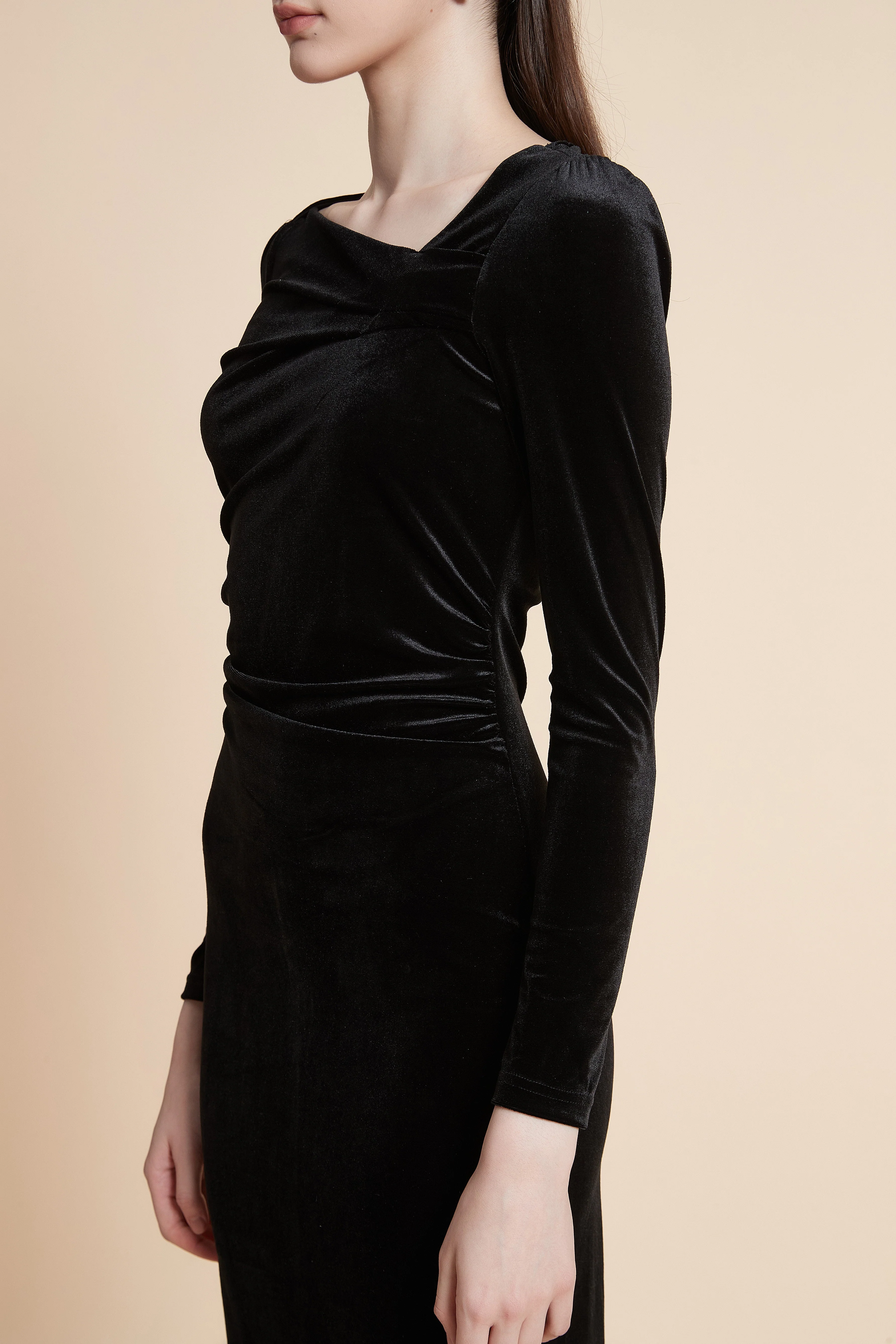 Long Sleeve Bodycon Midi Dress - Image 6