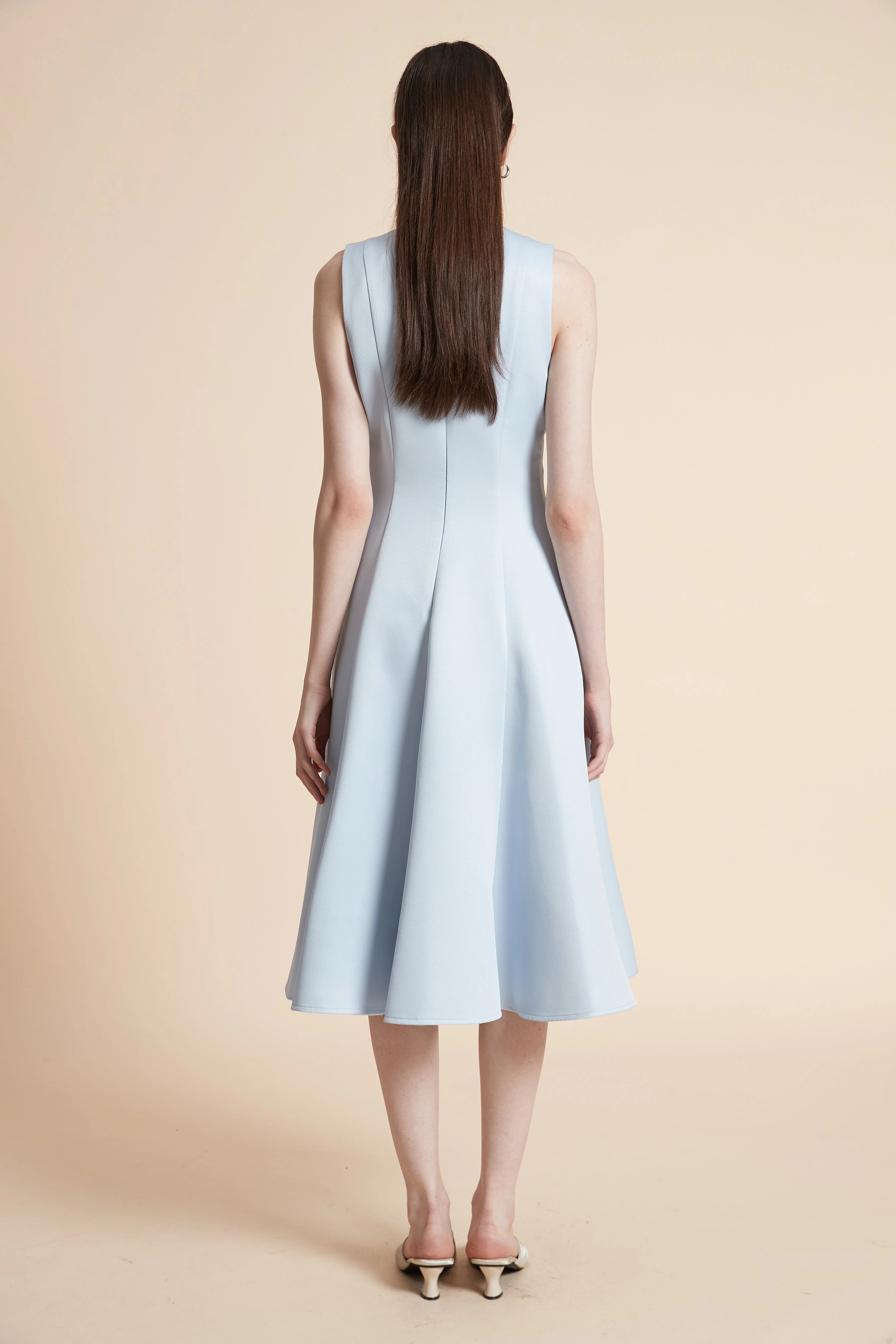 Sleeveless Plain Midi Dress - Image 6