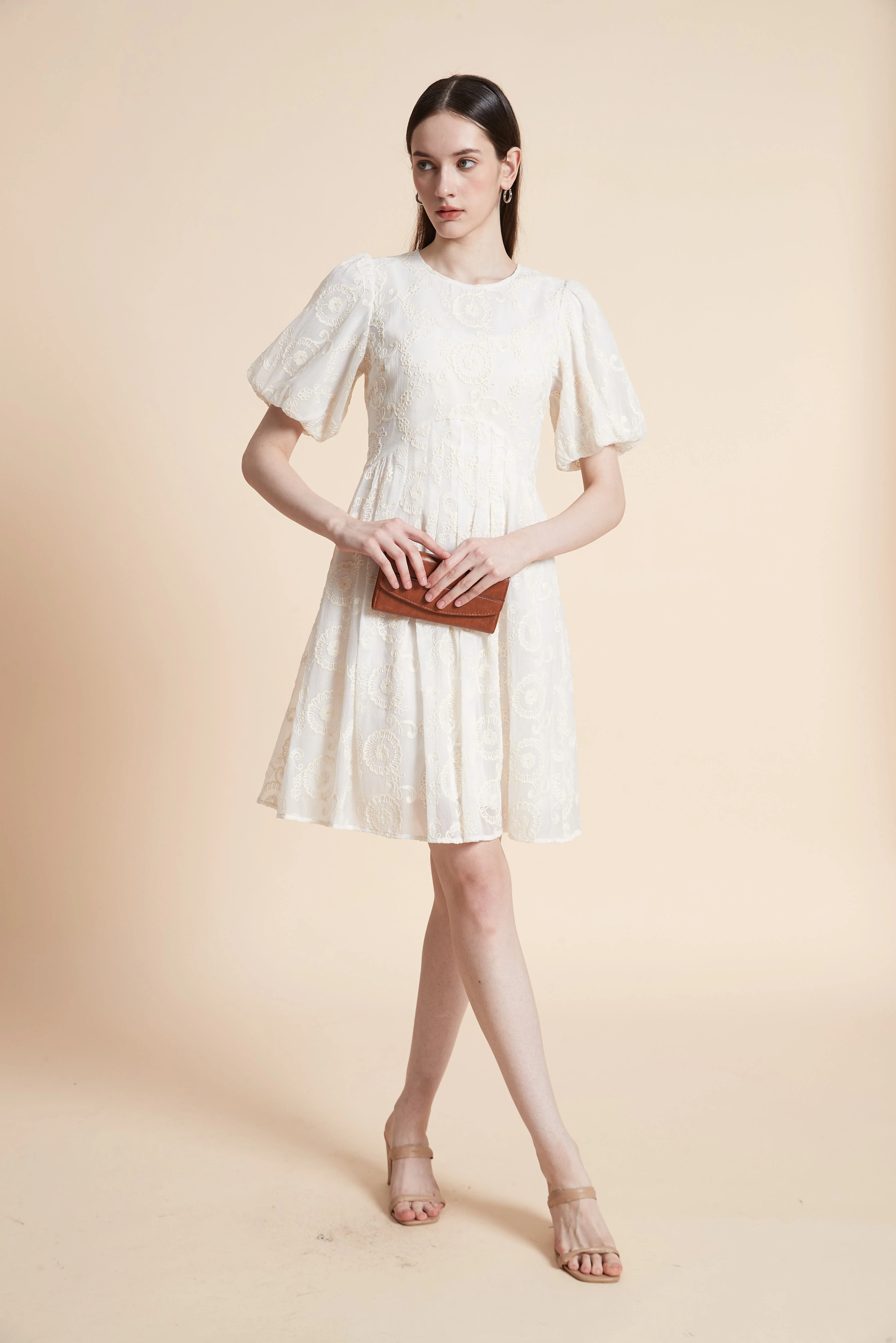 Knee-Length Solid Dress