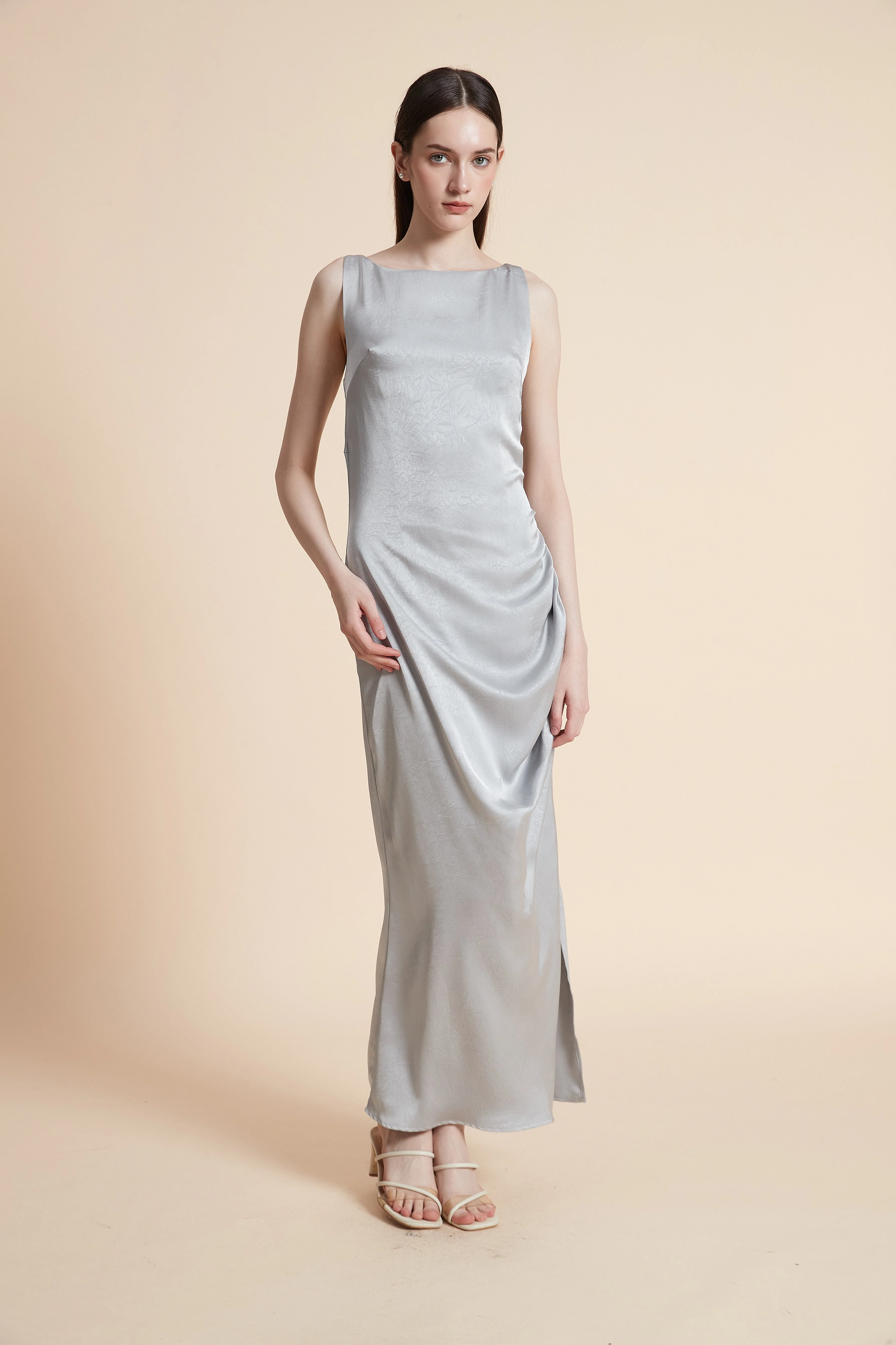 Sleeveless Plain Maxi Dress - Image 2
