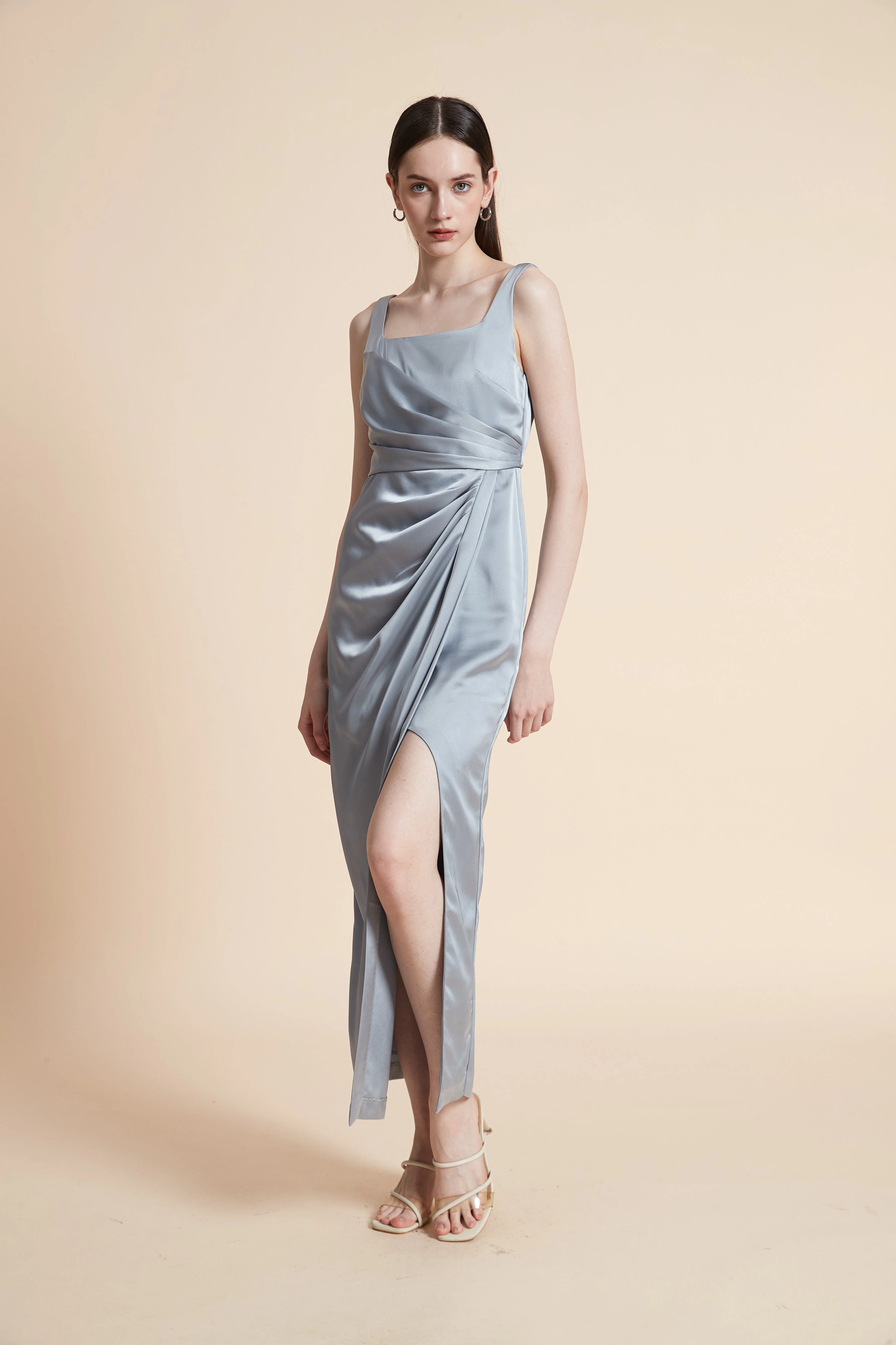 Sleeveless Maxi Dress with Front Slit - Image 2