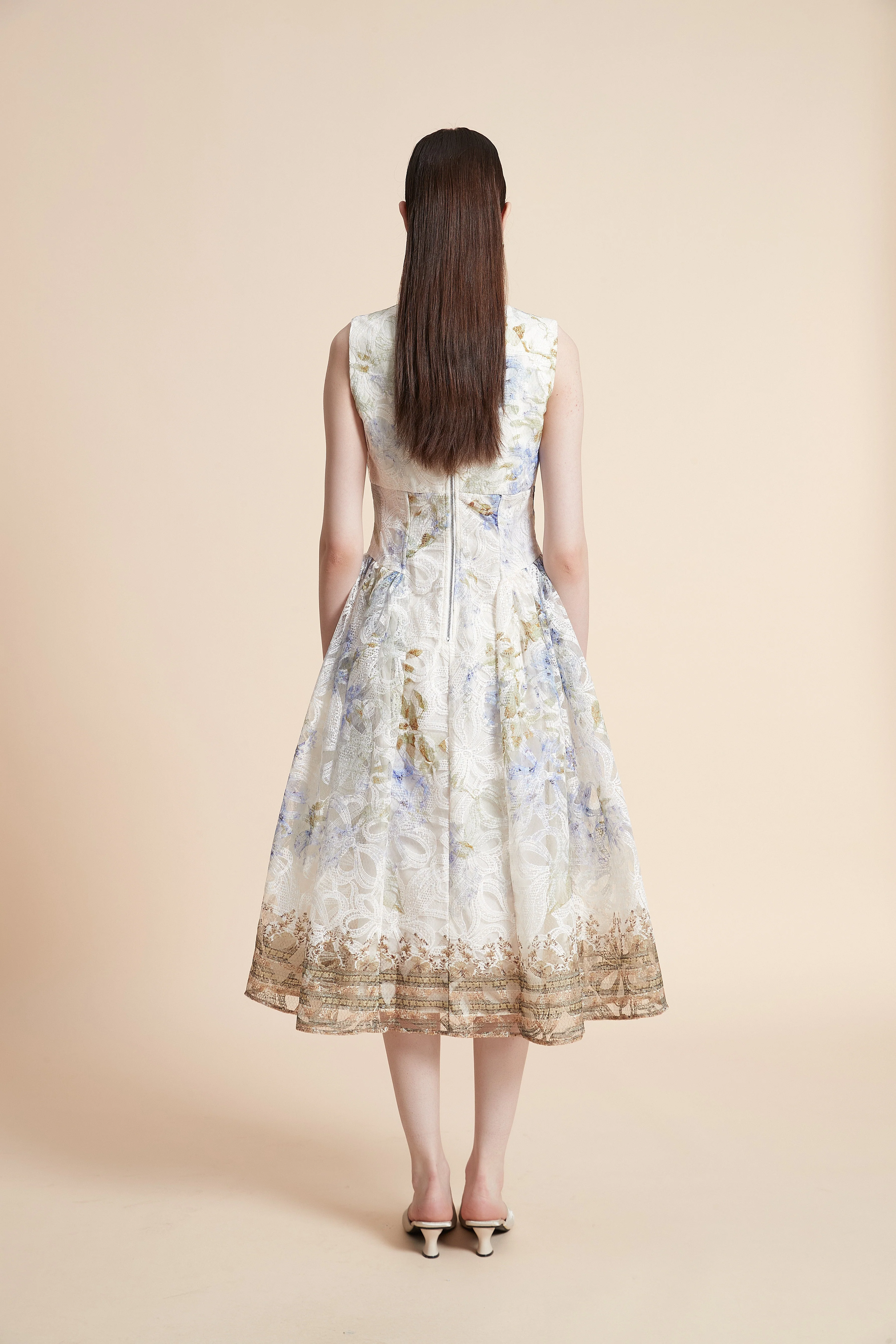 Sleeveless Printed Midi Dress - Image 6