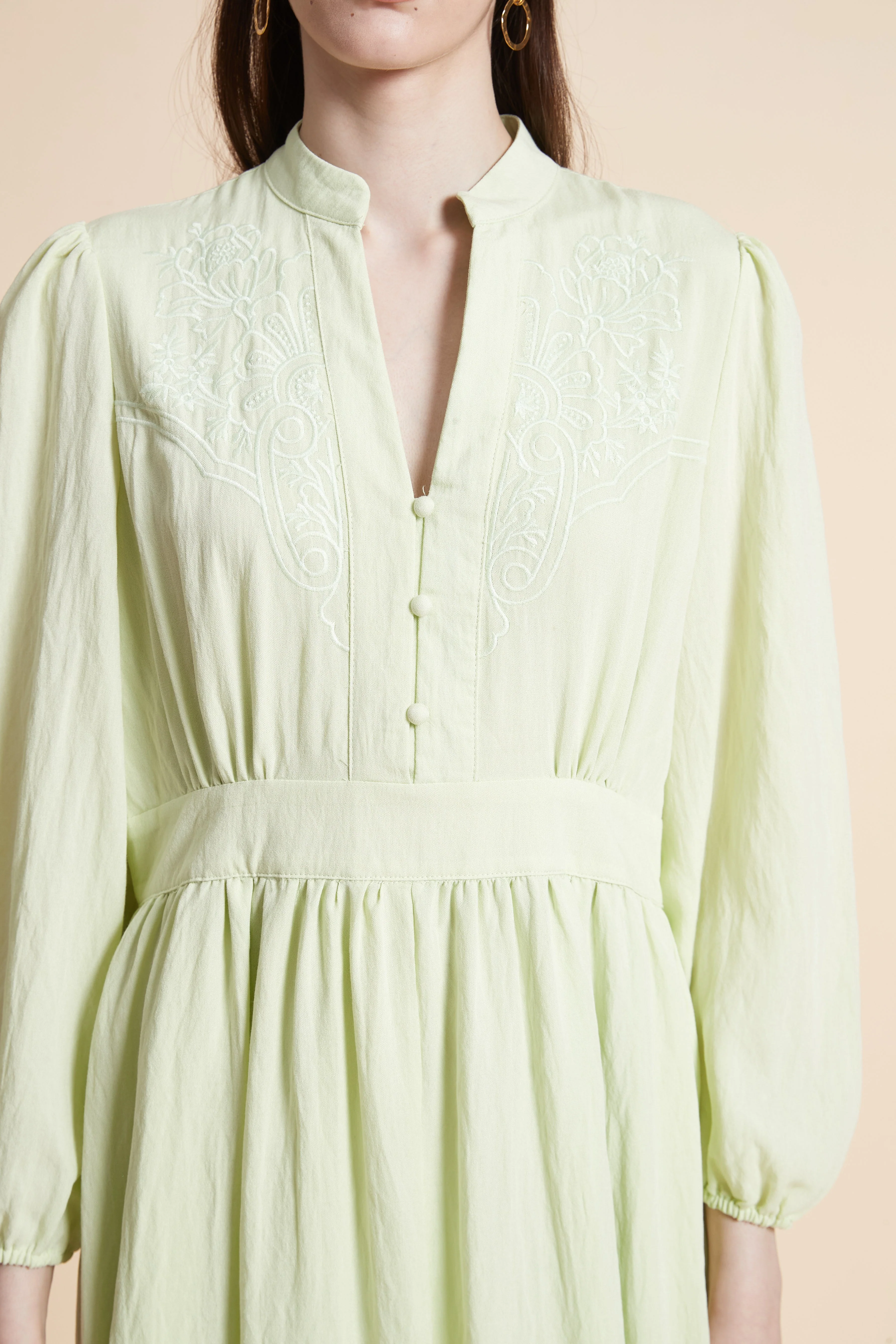 Embroidered Long Sleeve Maxi Dress - Image 5
