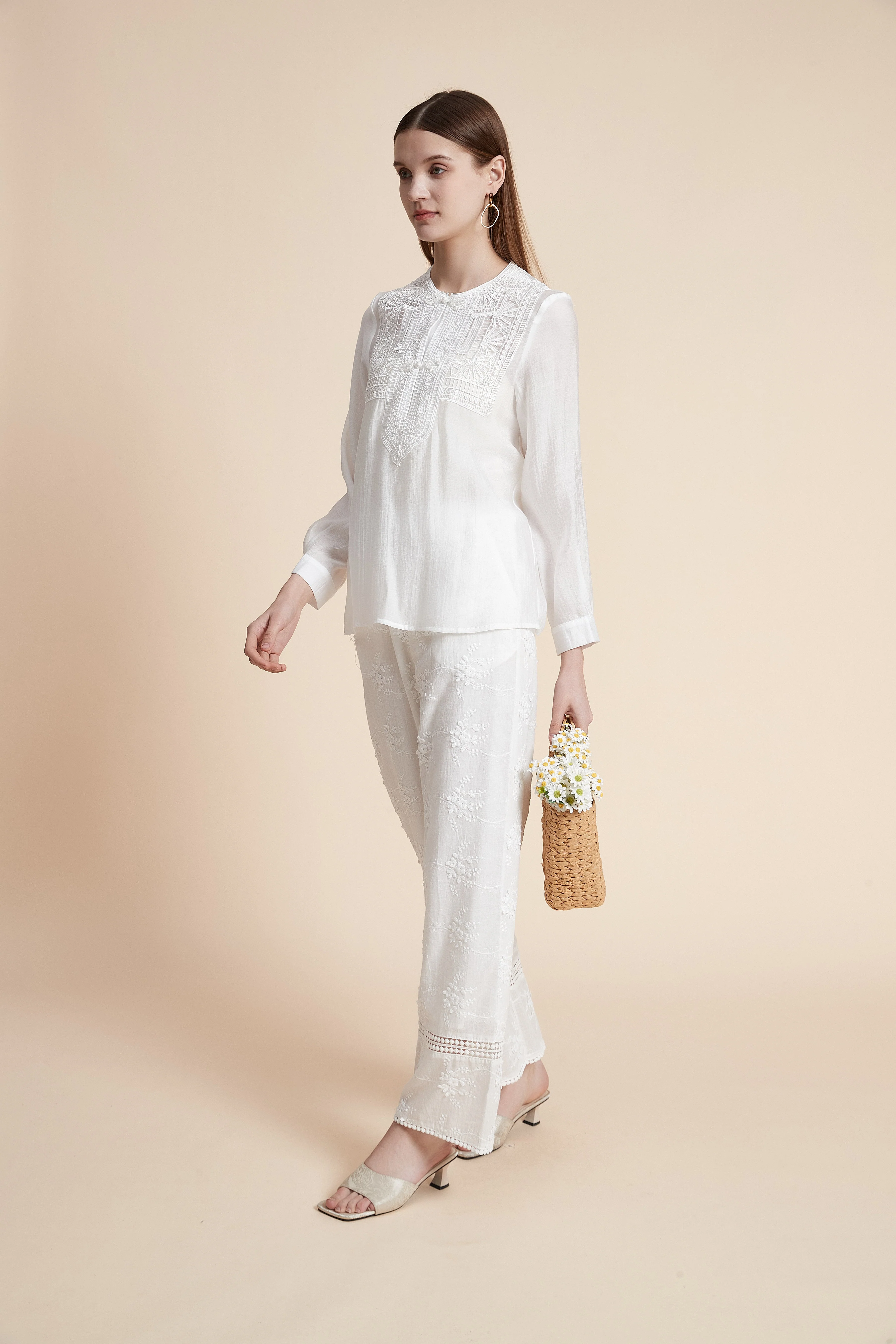 Solid Long Sleeve Blouse - Image 4