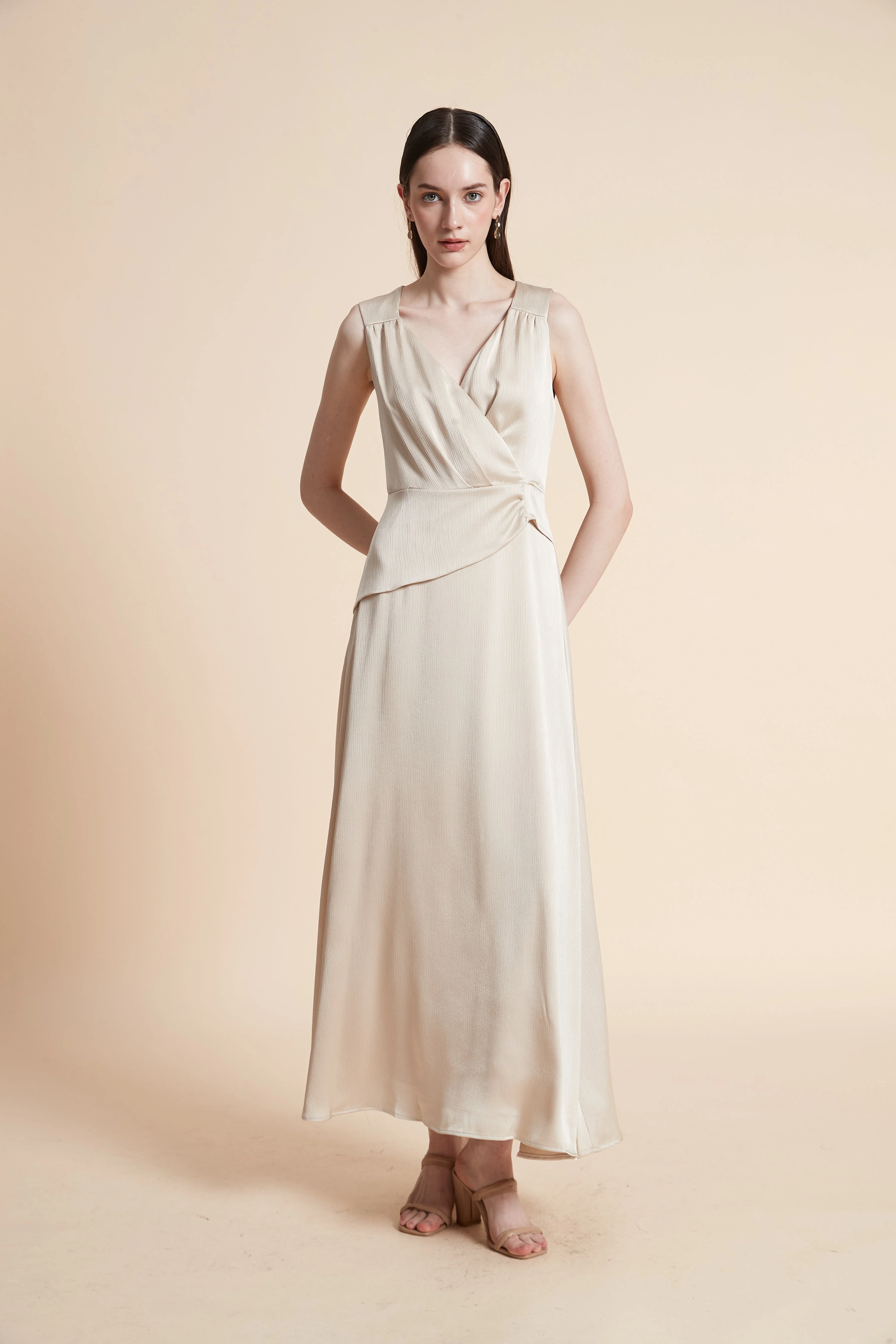 Solid Sleeveless Maxi Dress