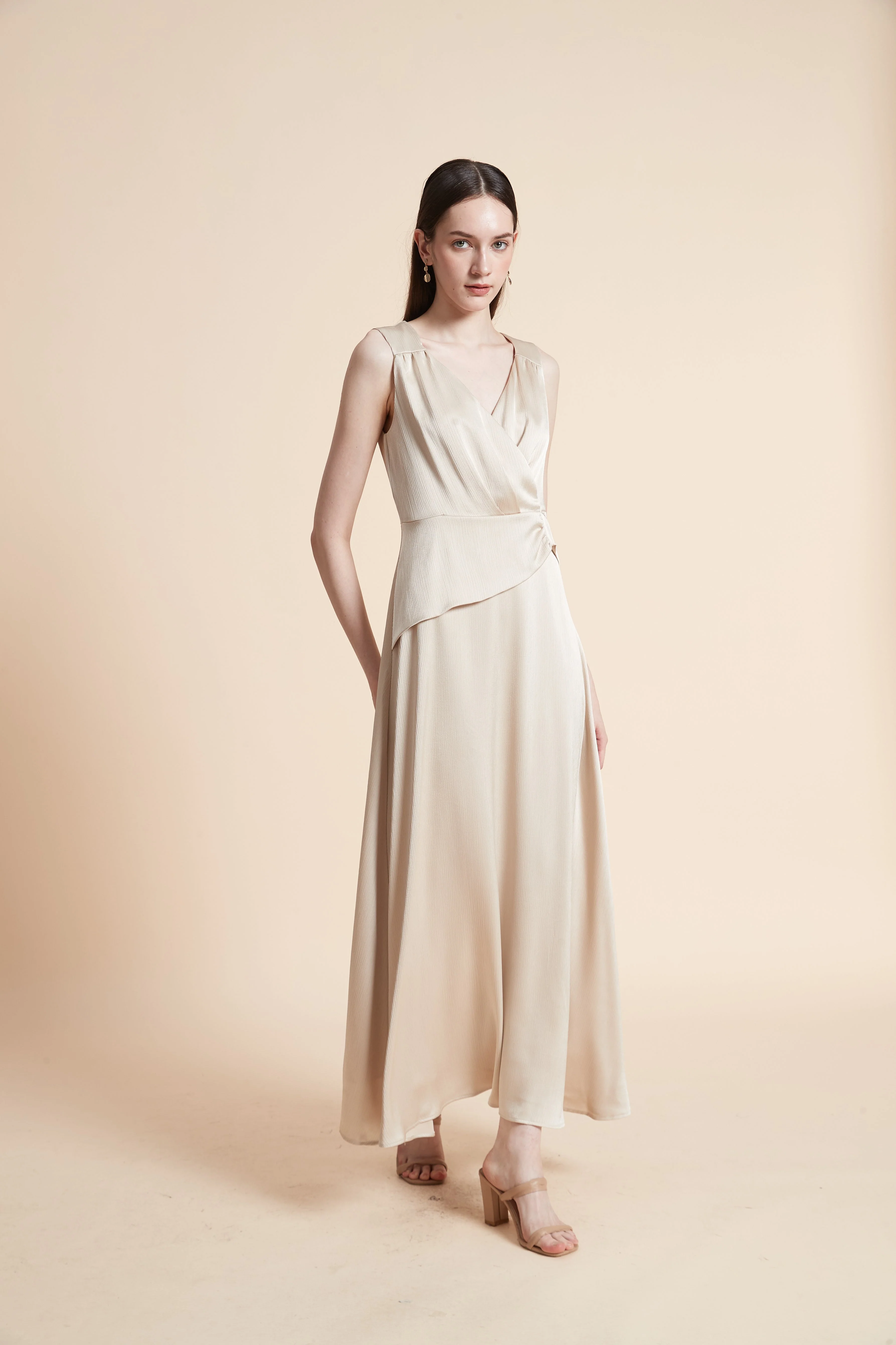 Solid Sleeveless Maxi Dress - Image 2