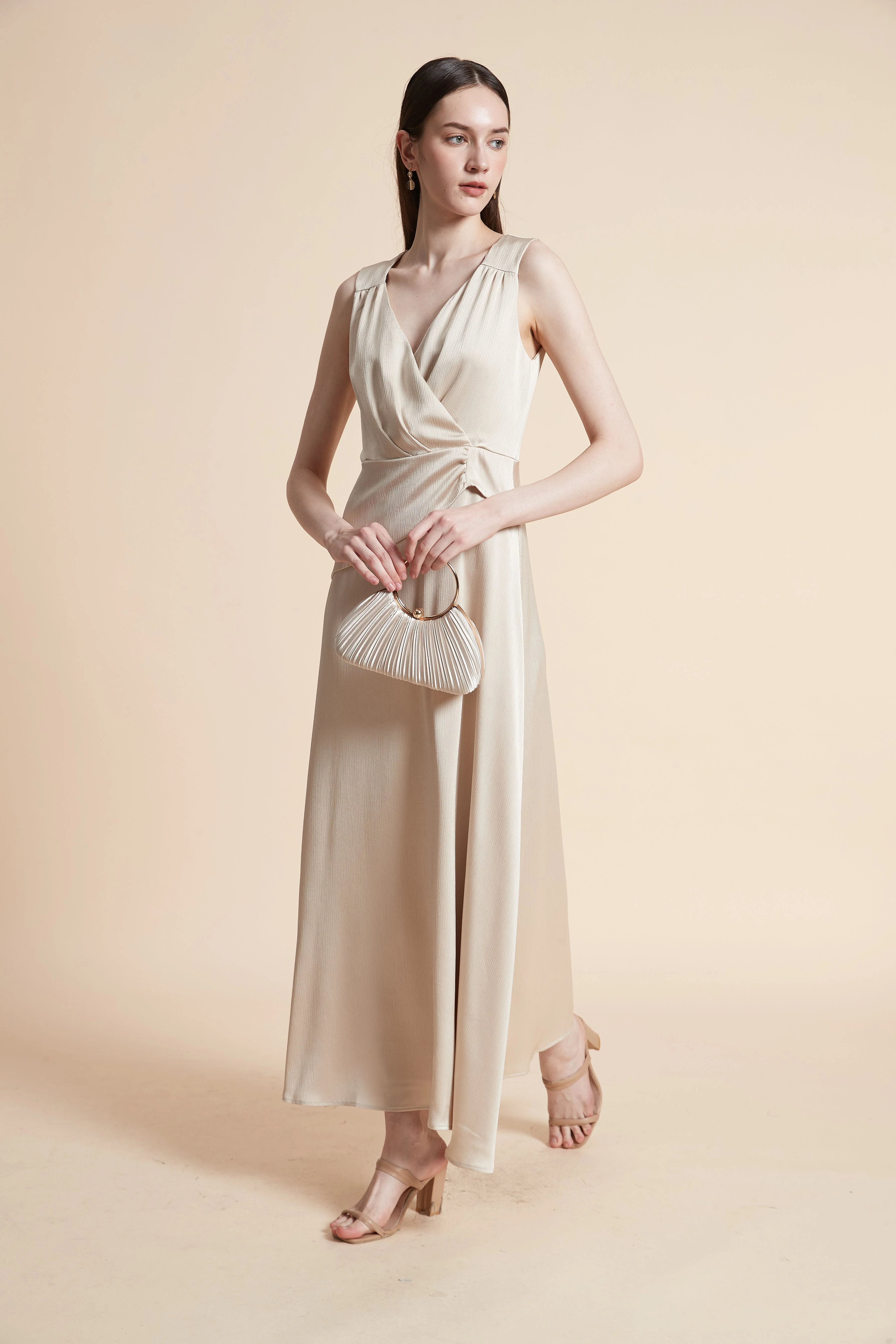 Solid Sleeveless Maxi Dress - Image 4