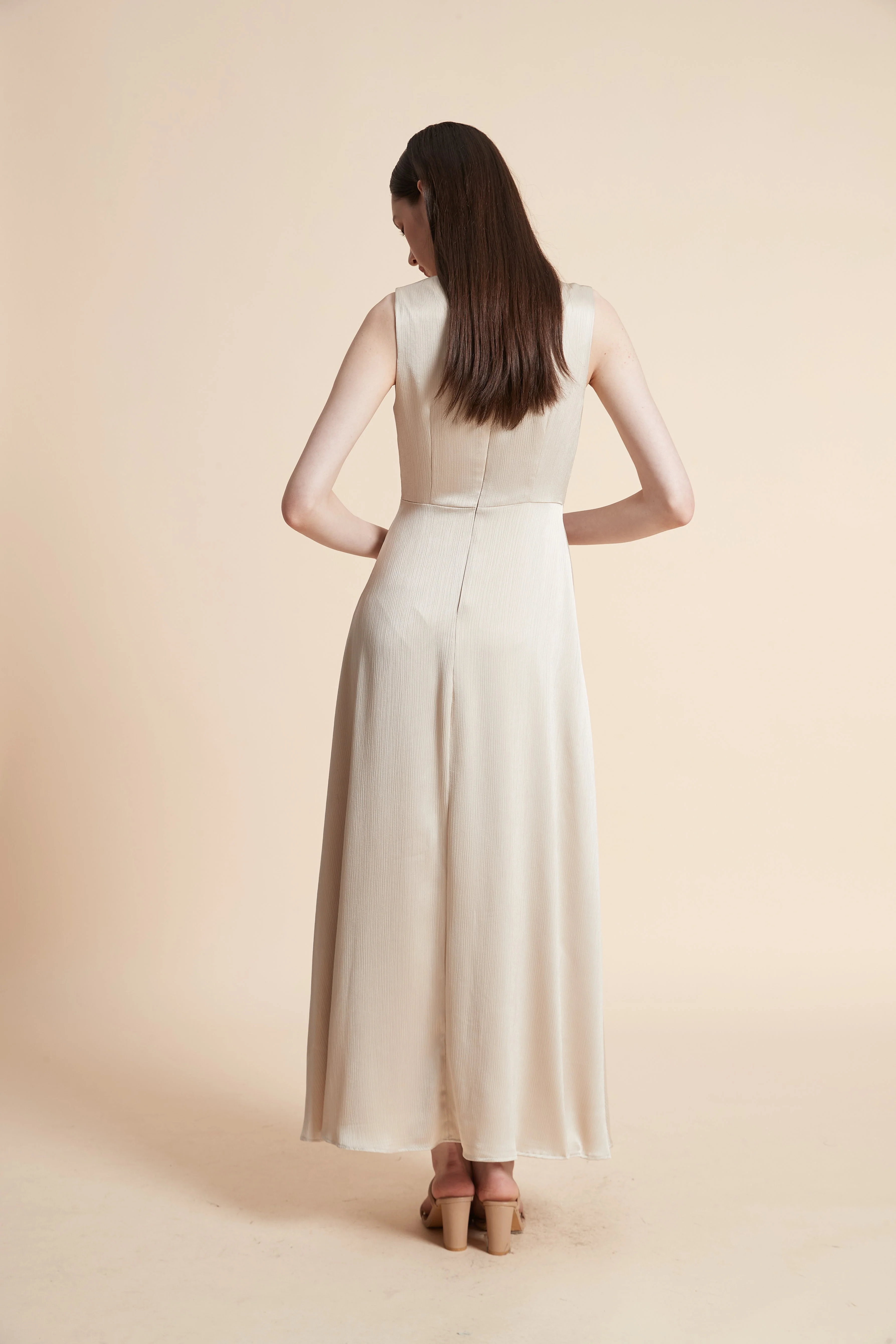 Solid Sleeveless Maxi Dress - Image 6