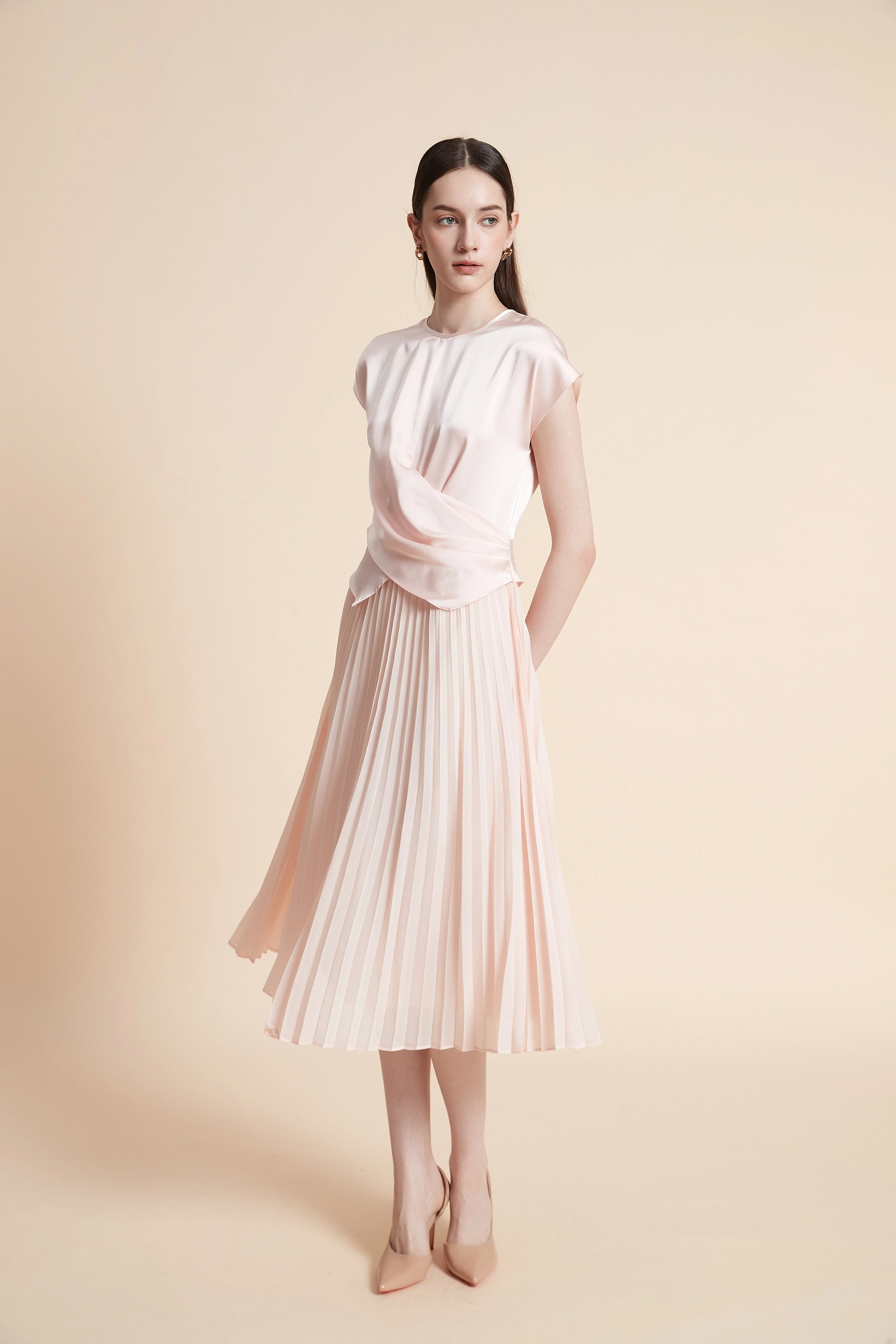 Pleated Midi Dress
