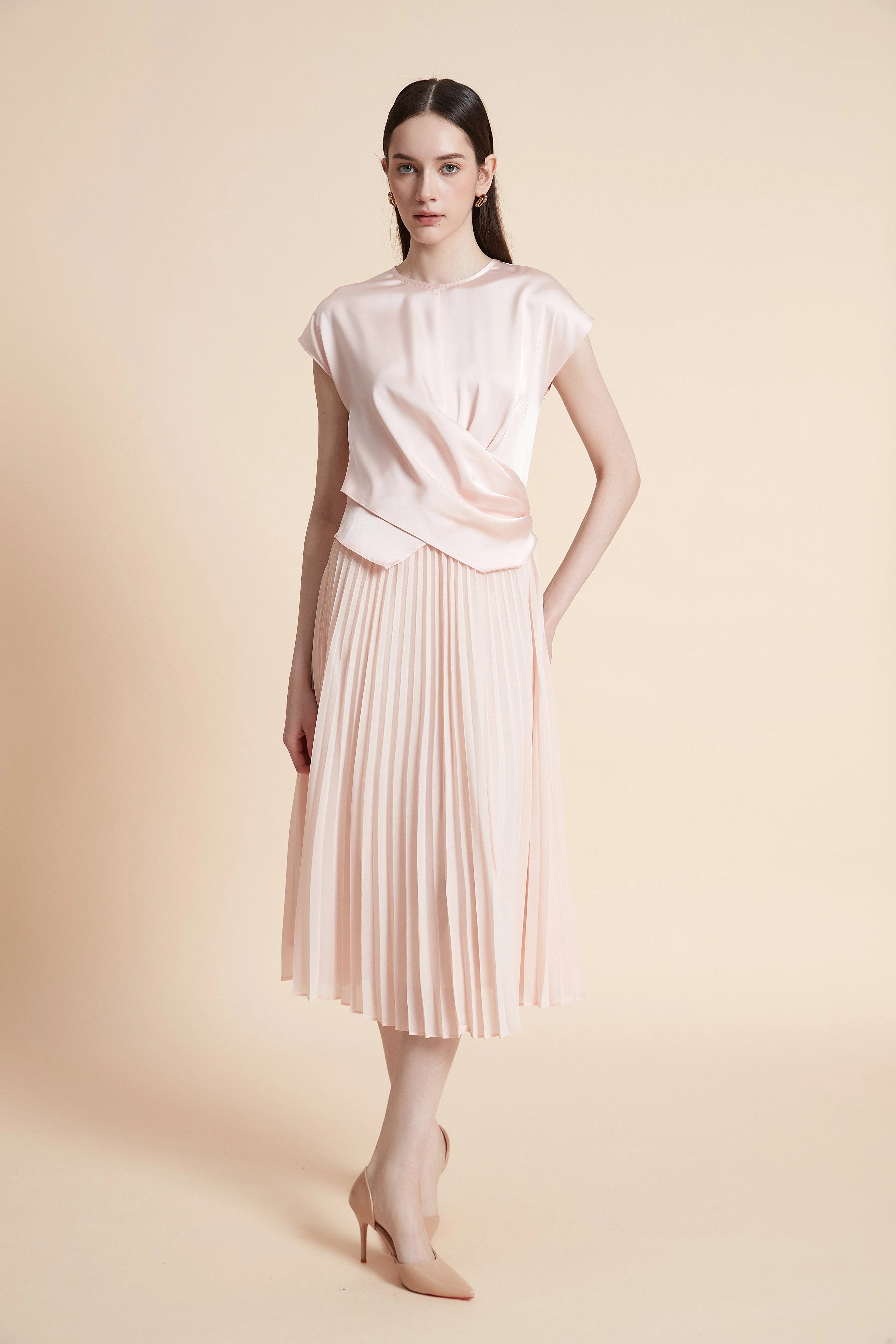 Pleated Midi Dress - Image 3